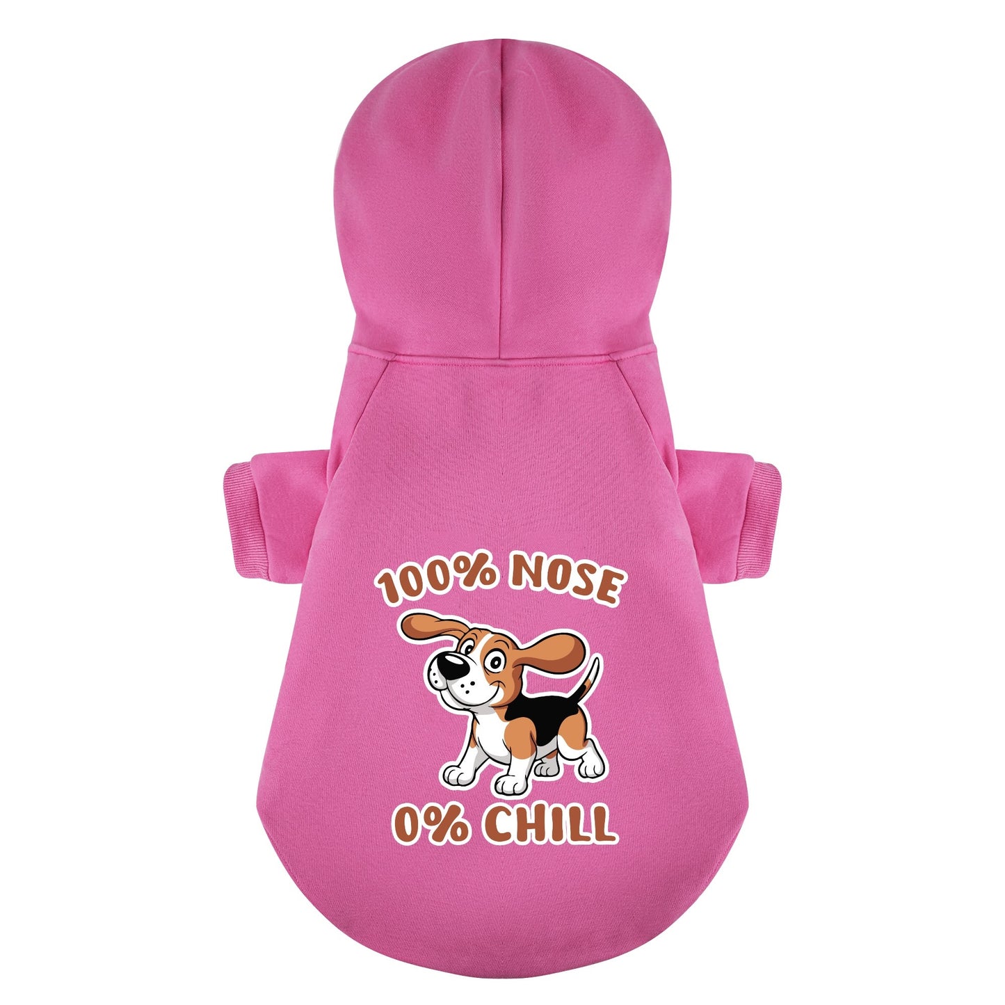 100% Nose, 0% Chill - Beagle Hoodie - Dog Clothes