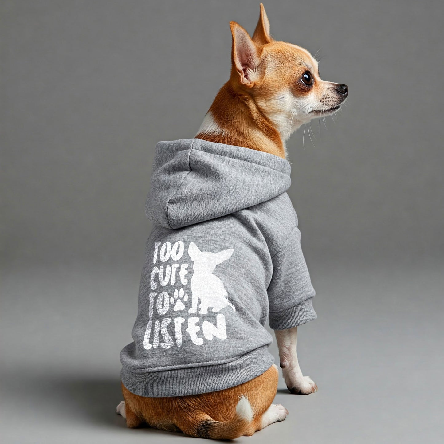 Too Cute to Listen - Chihuahua Dog Hoodie