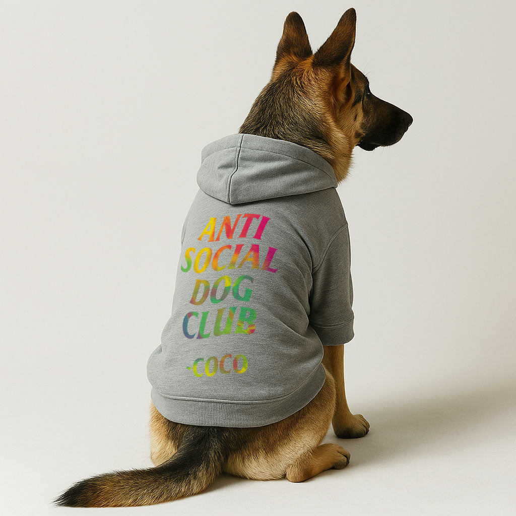 Anti-Social Dog Club - personalized hoodie with your dog name – dog hoodie – dog clothes