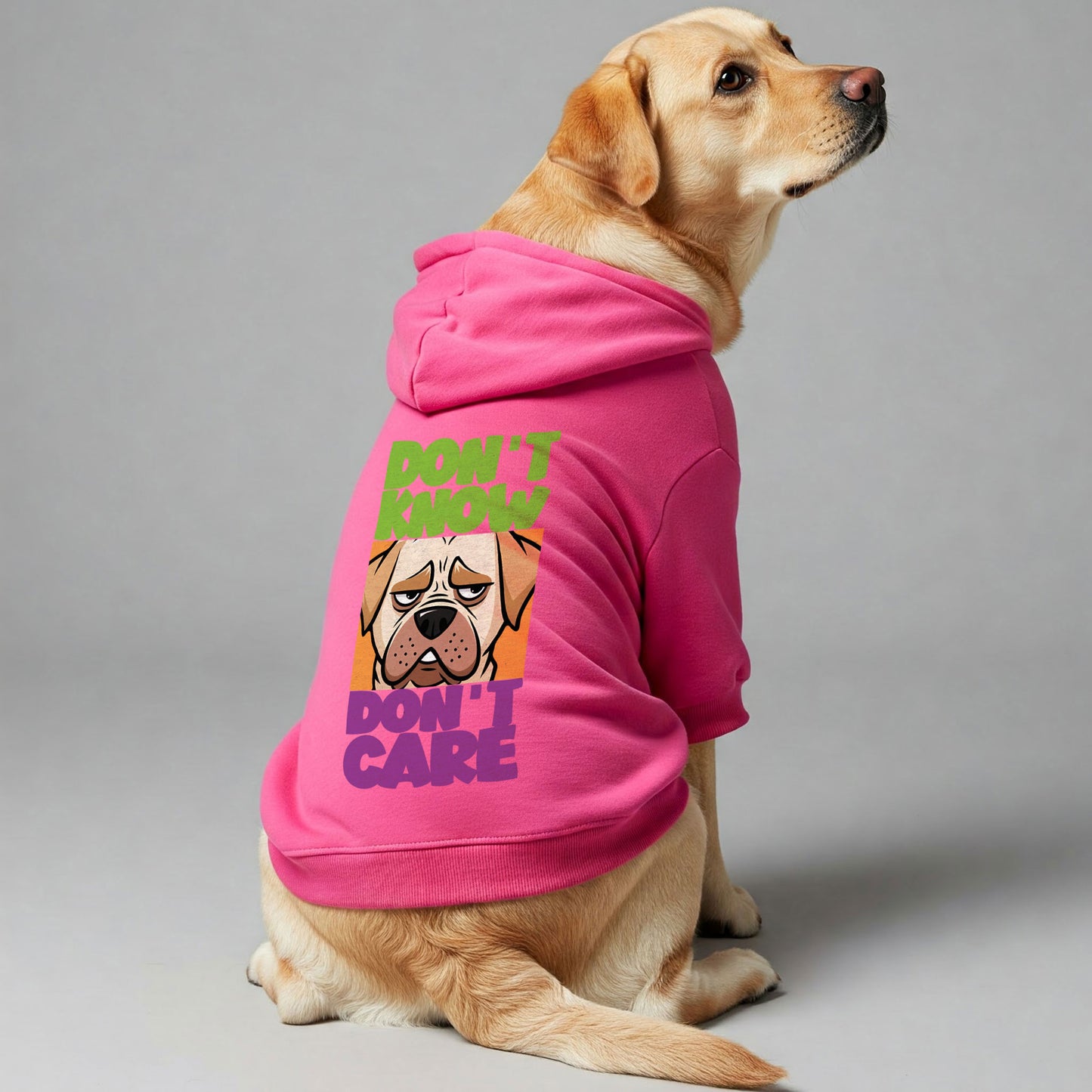 DONT KNOW DONT CARE - Labrador Hoodie - Dog Clothes