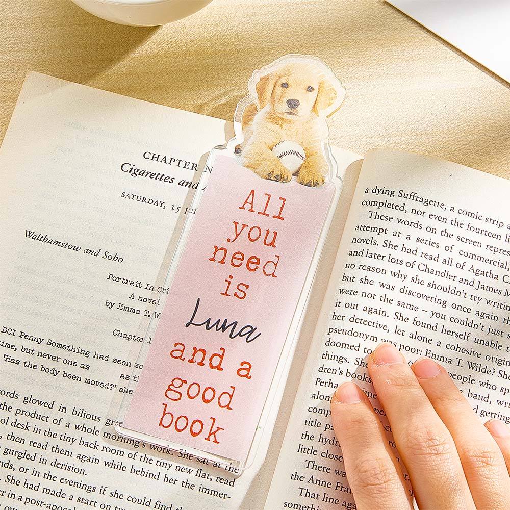 Personalized Acrylic Dog Bookmark – Unique Gift for Dog Lovers