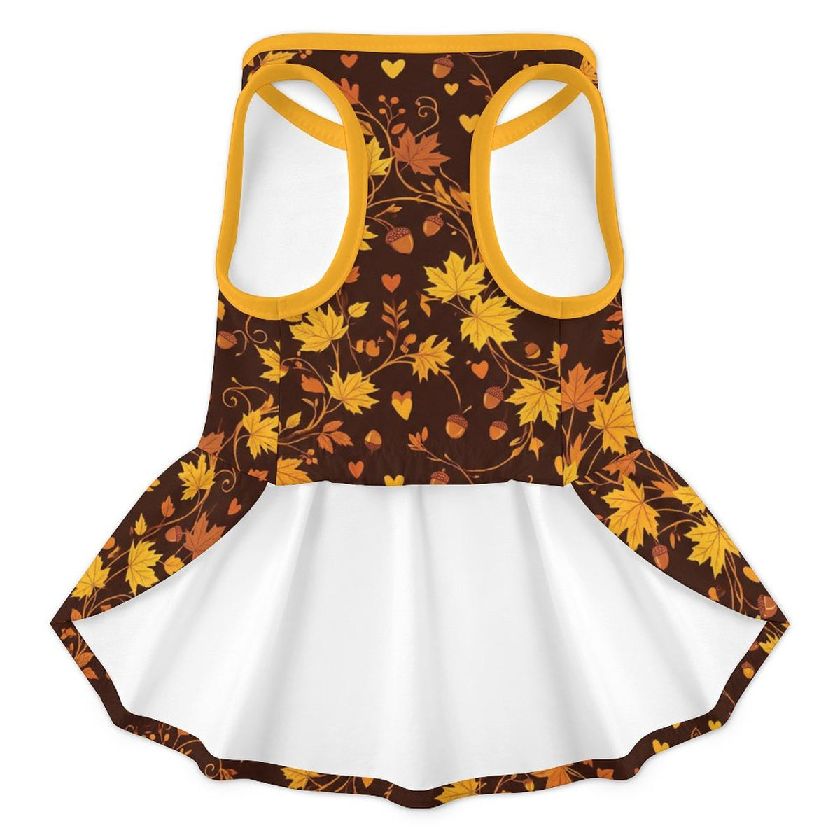 Autumn Maple Leaves Small Dog Ruffle Dog Dress