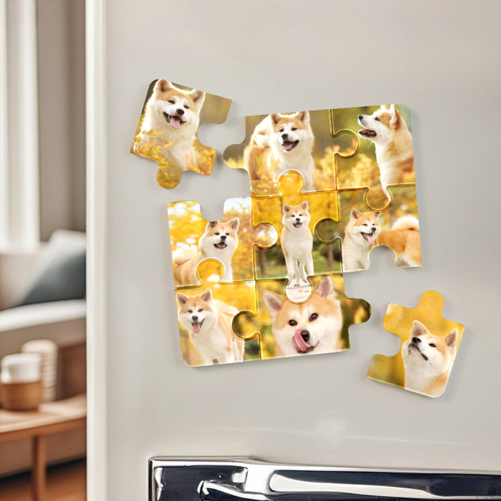 Custom Puzzle Fridge Magnet – Personalized Dog Lover Gift