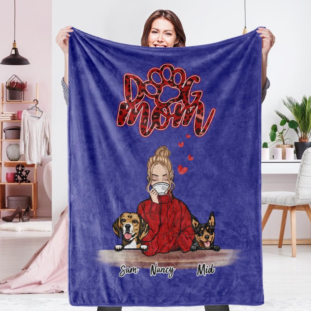 Personalized  Dog Photo Collage Blanket – Custom Flannel Throw Gift