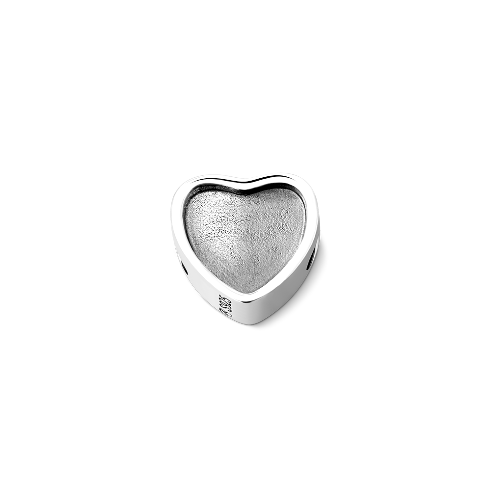 Personalized Heart Photo Charm – Custom Sterling Silver Bead for Dog lovers