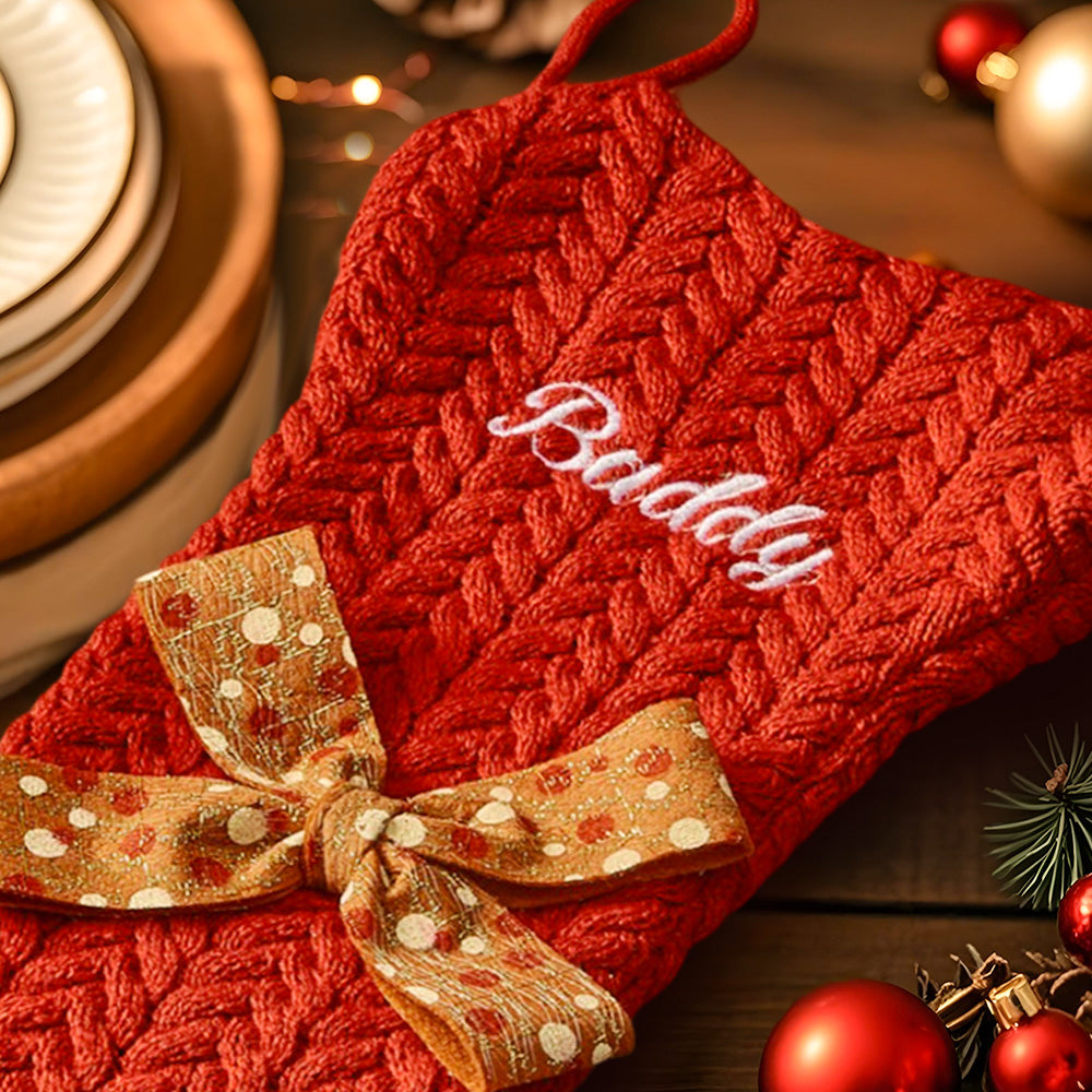 Personalized Dog Bone Christmas Stocking – Custom Holiday Gift for Pets