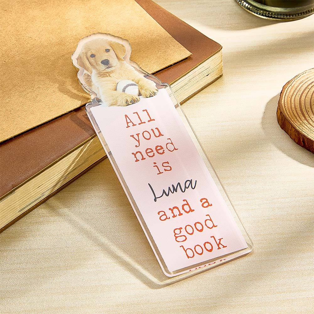 Personalized Acrylic Dog Bookmark – Unique Gift for Dog Lovers