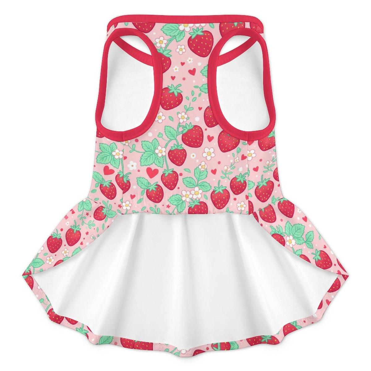 Sweet Strawberry Large Dog Ruffle Dog Dress