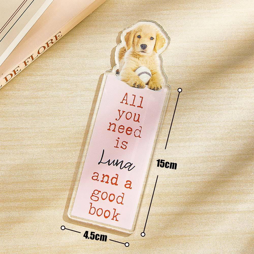 Personalized Acrylic Dog Bookmark – Unique Gift for Dog Lovers