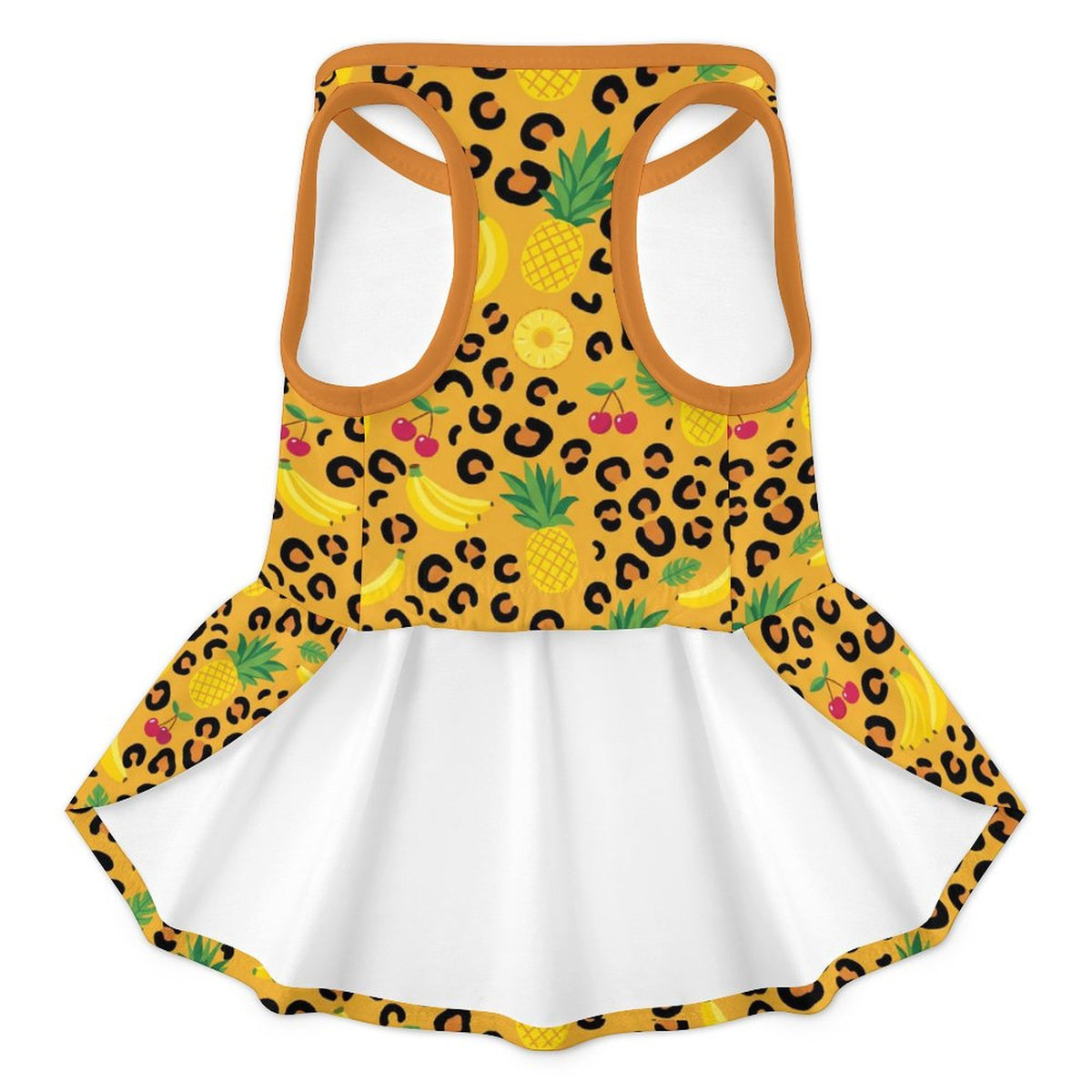 Tropical Leopard Fruit Large Dog Ruffle Dog Dress