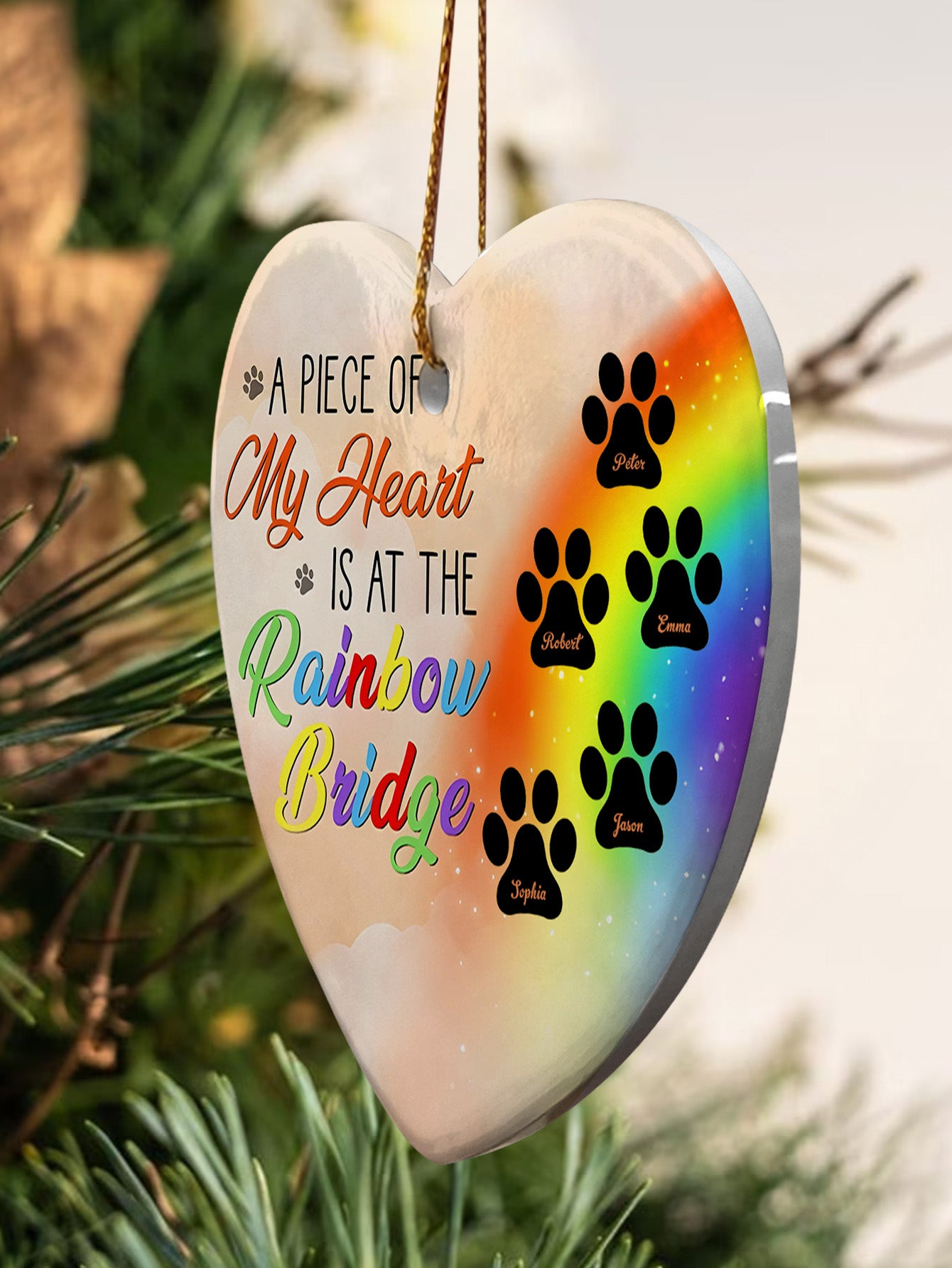 Personalized Dog Heart Memorial Ornament