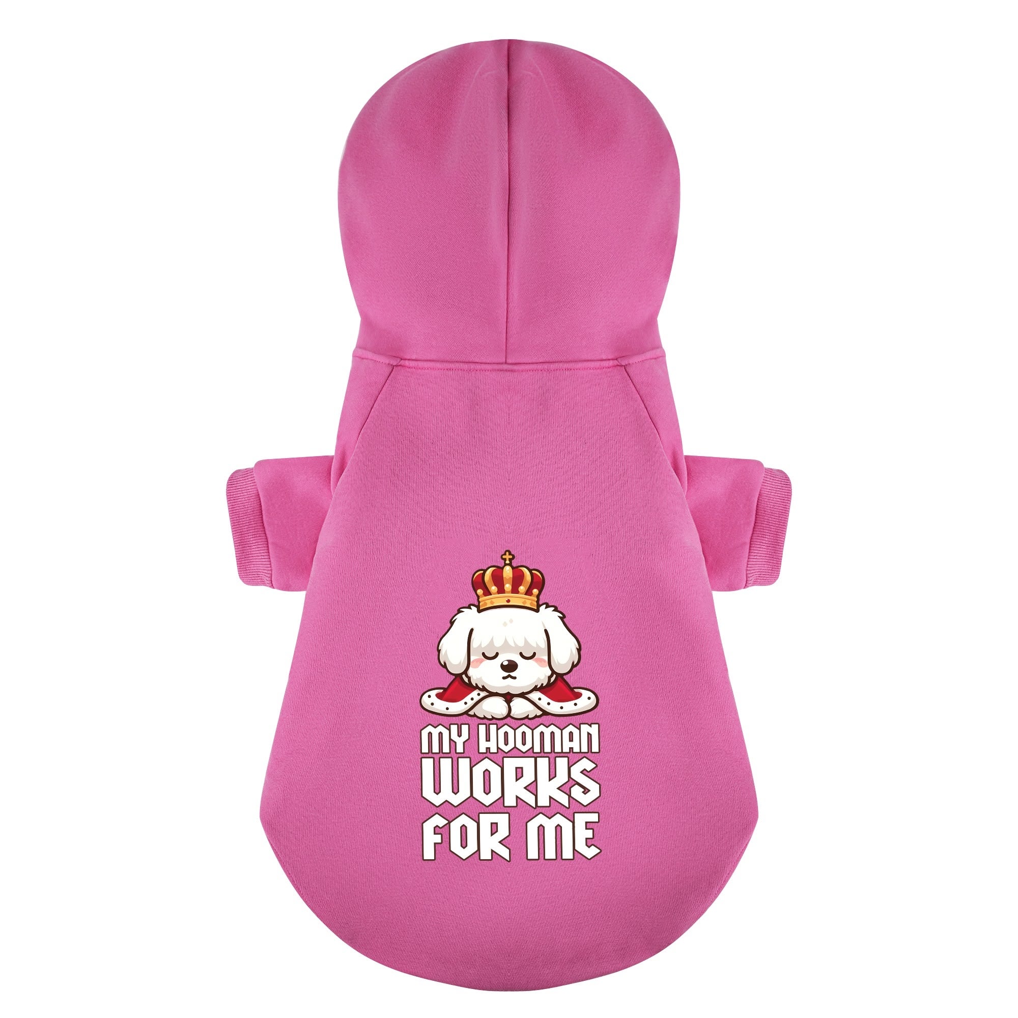 My Hooman Works for Me  - Maltese Dog Hoodie