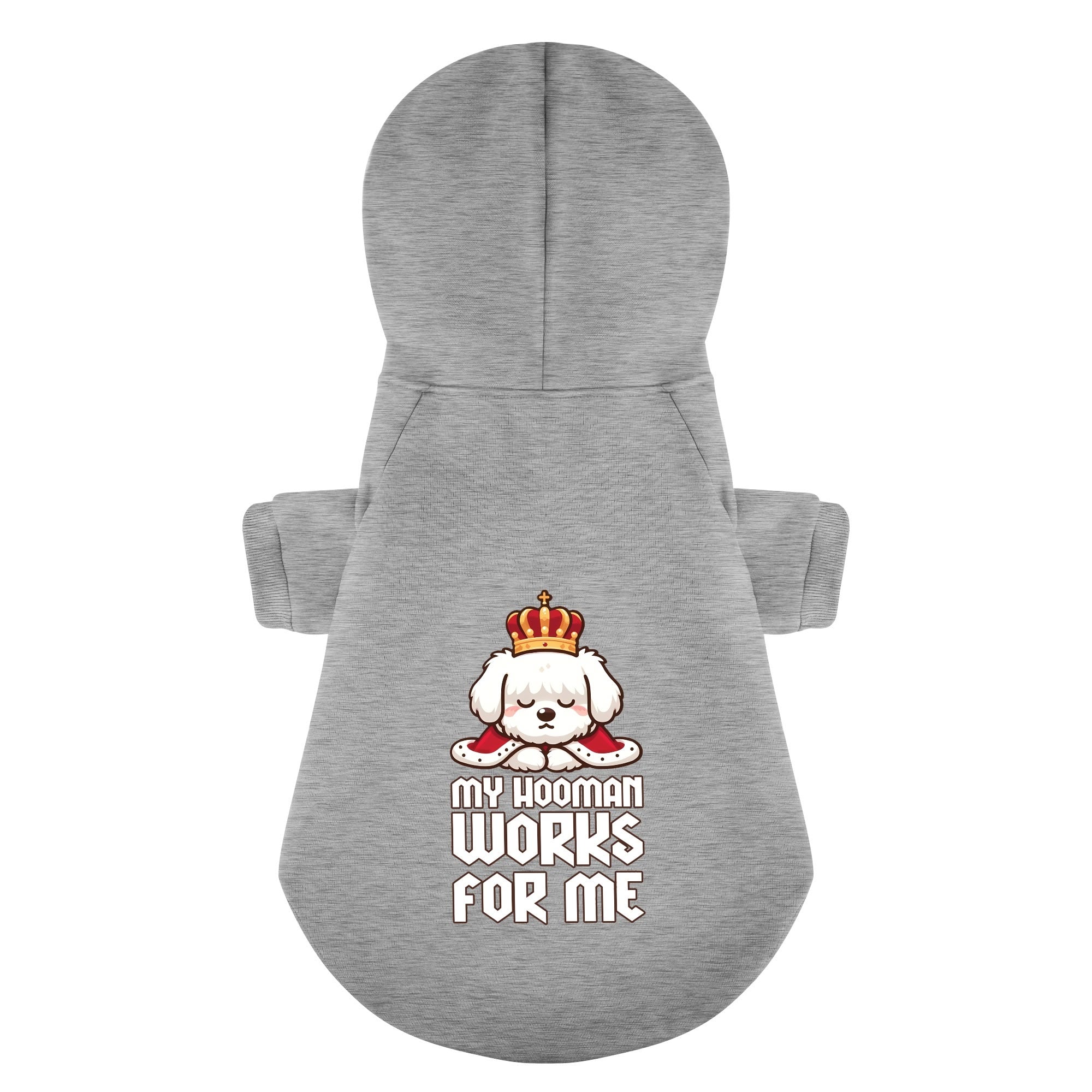 My Hooman Works for Me  - Maltese Dog Hoodie