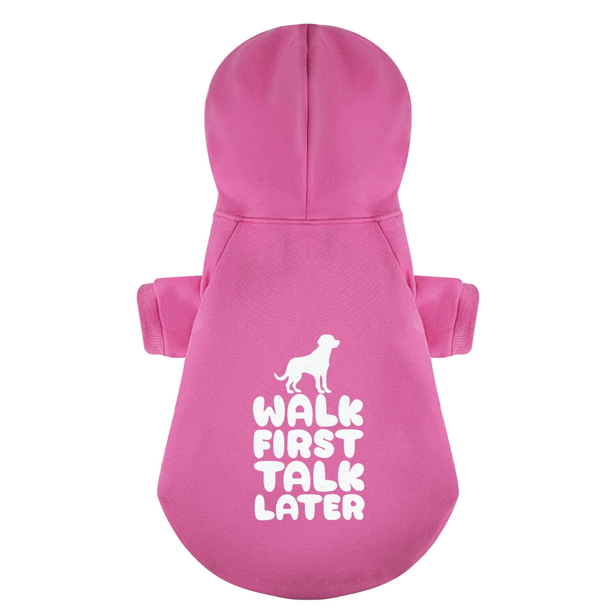 Walk First, Talk Later - Labrador Hoodie - Dog Clothes