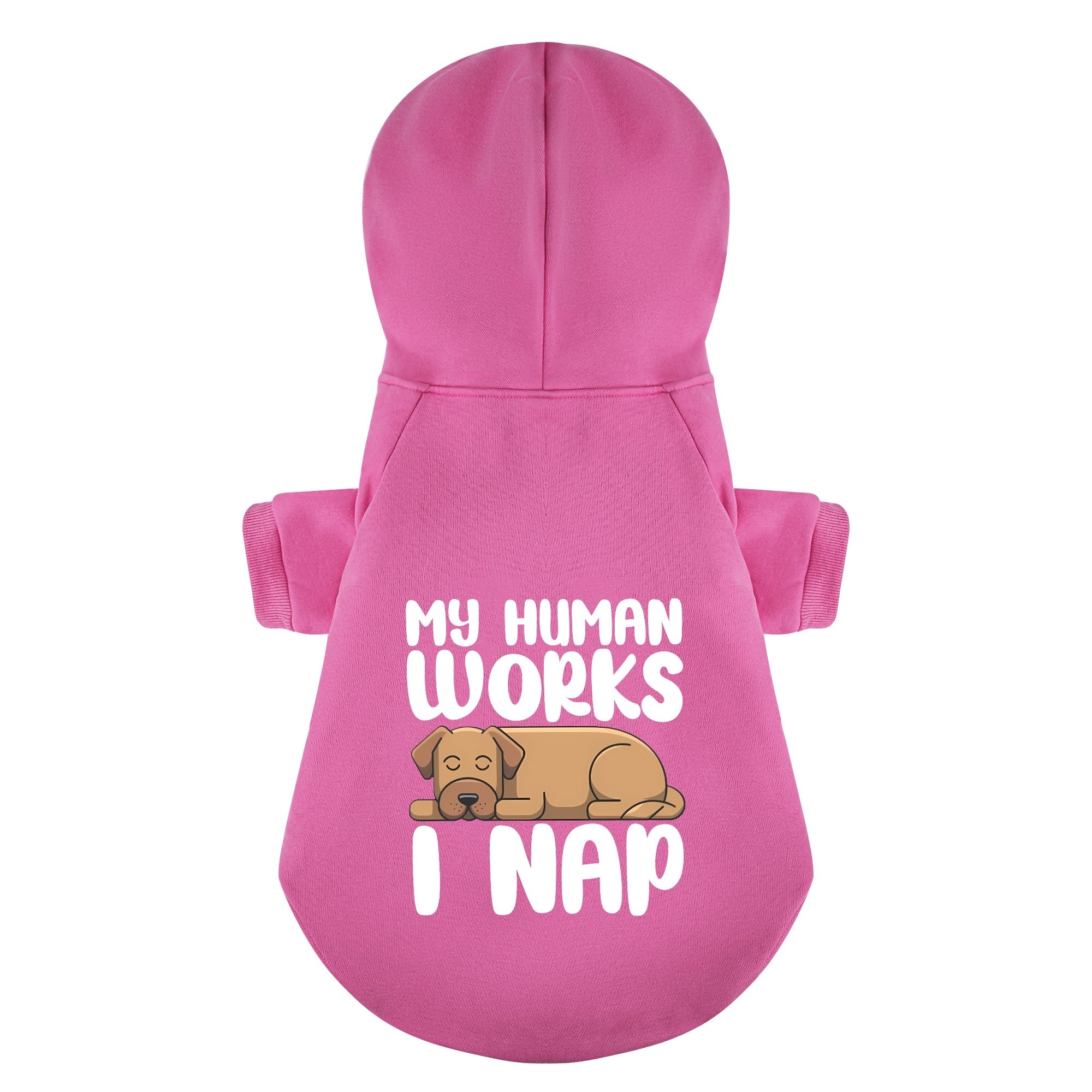 MY HUMAN WORKS, I NAP - Labrador Hoodie - Dog Clothes