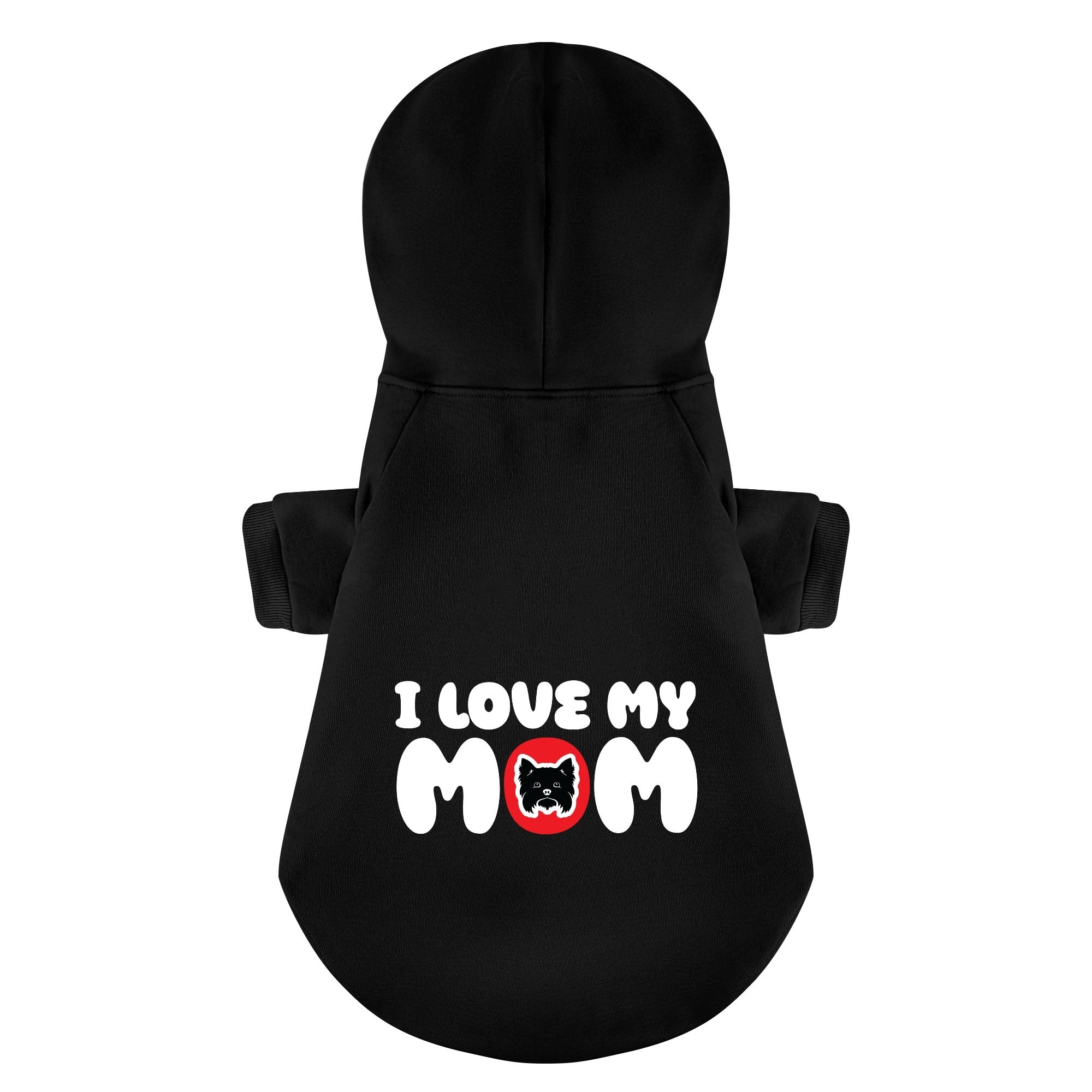 I LOVE MY MOM - Yorkie Hoodie - Dog Clothes
