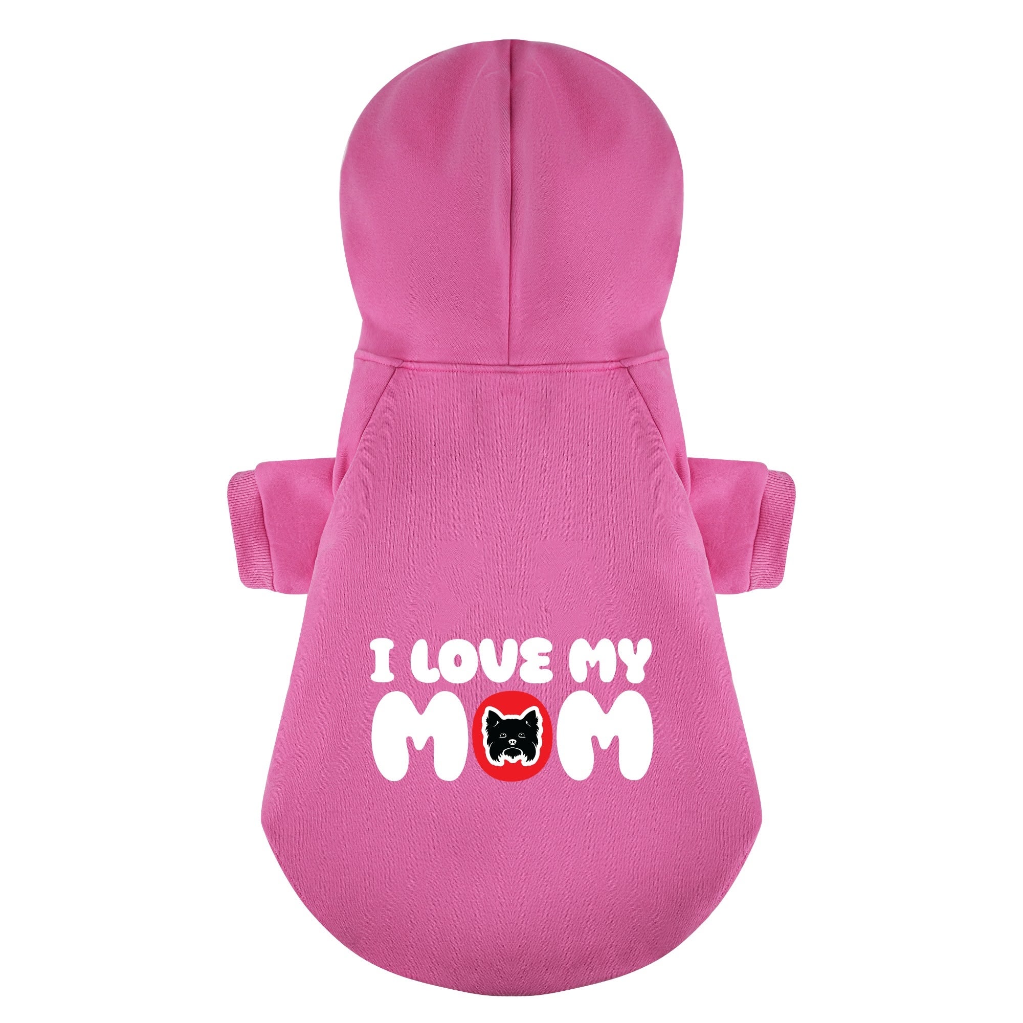 I LOVE MY MOM - Yorkie Hoodie - Dog Clothes