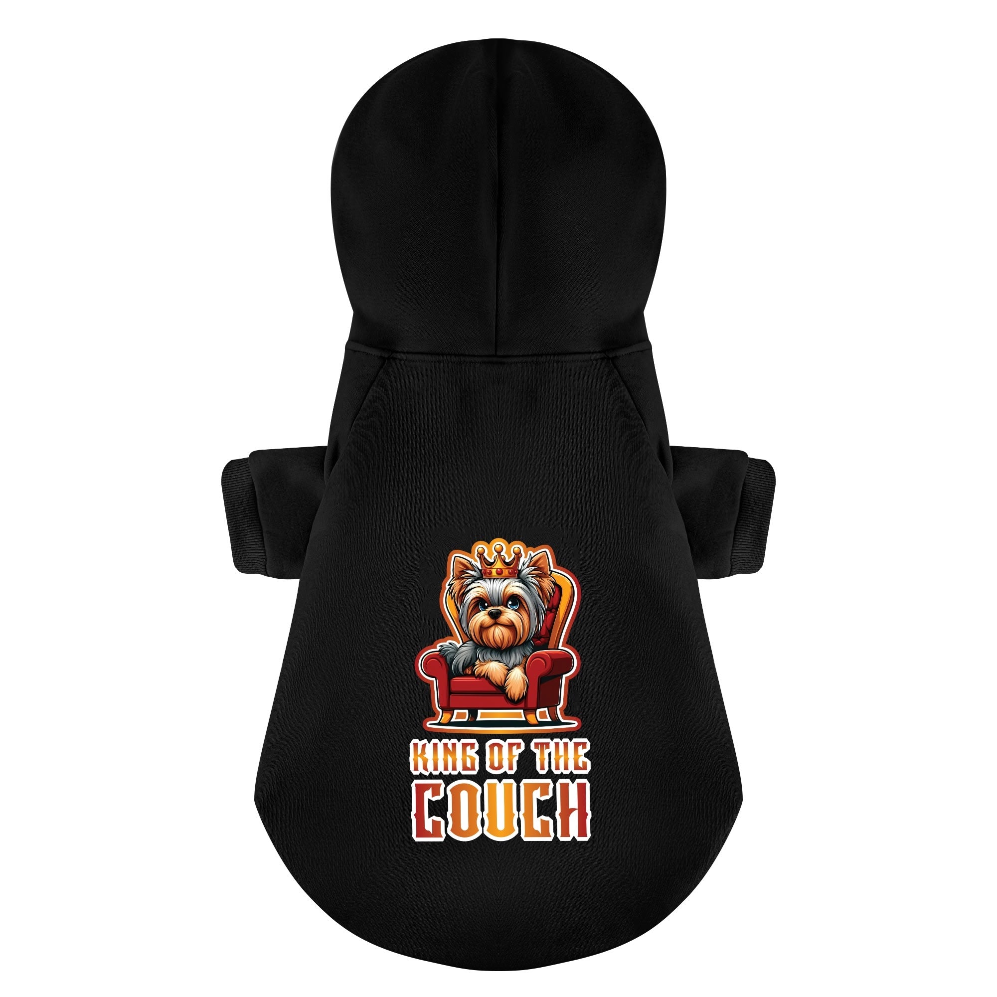 King of the couch - Yorkie Hoodie - Dog Clothes