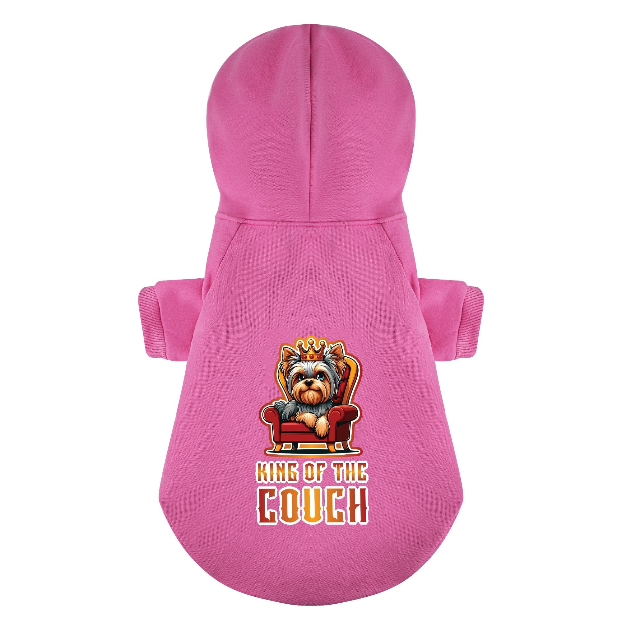 King of the couch - Yorkie Hoodie - Dog Clothes