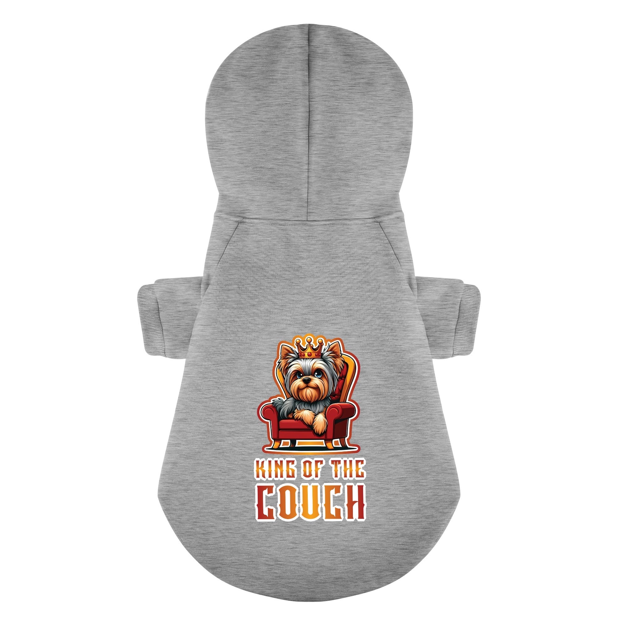 King of the couch - Yorkie Hoodie - Dog Clothes