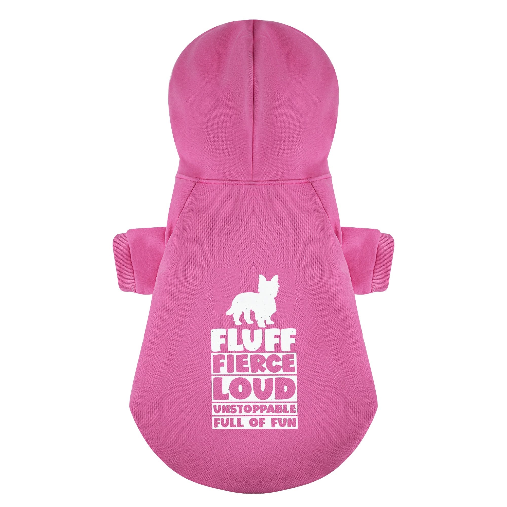 FLUFF – Fierce, Loud, Unstoppable, Full of Fun - Yorkie Hoodie - Dog Clothes