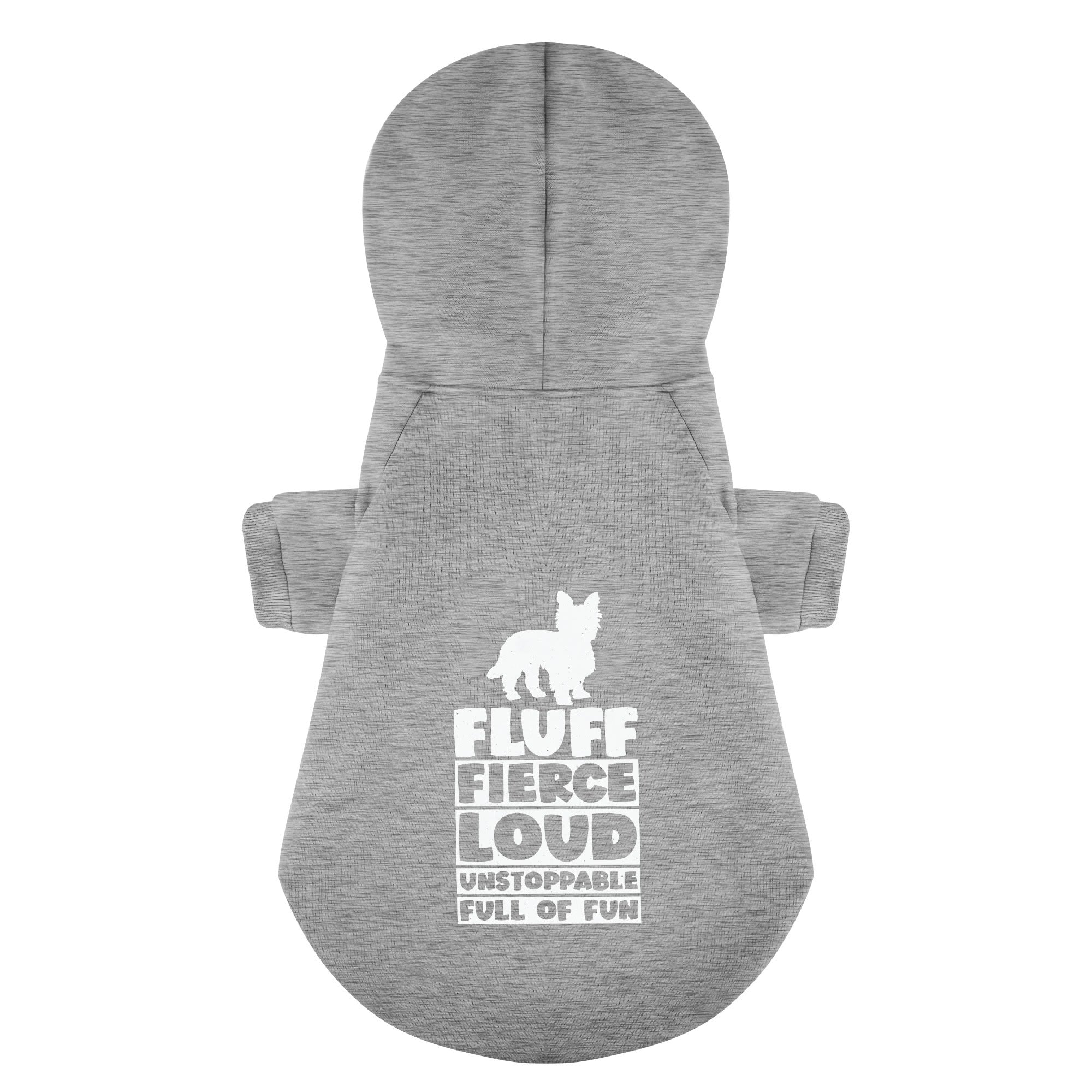 FLUFF – Fierce, Loud, Unstoppable, Full of Fun - Yorkie Hoodie - Dog Clothes