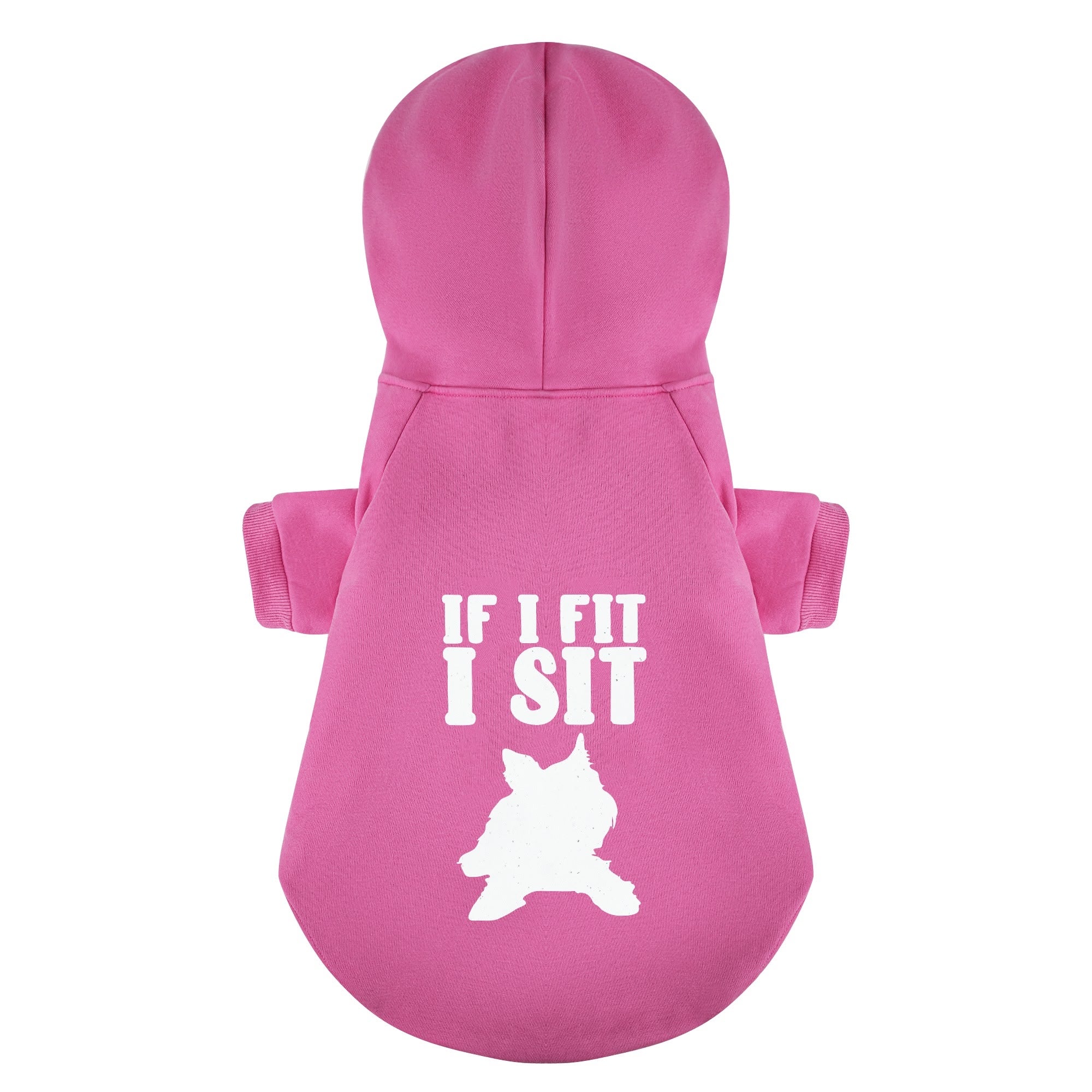 If I fit, I sit - Yorkie Hoodie - Dog Clothes