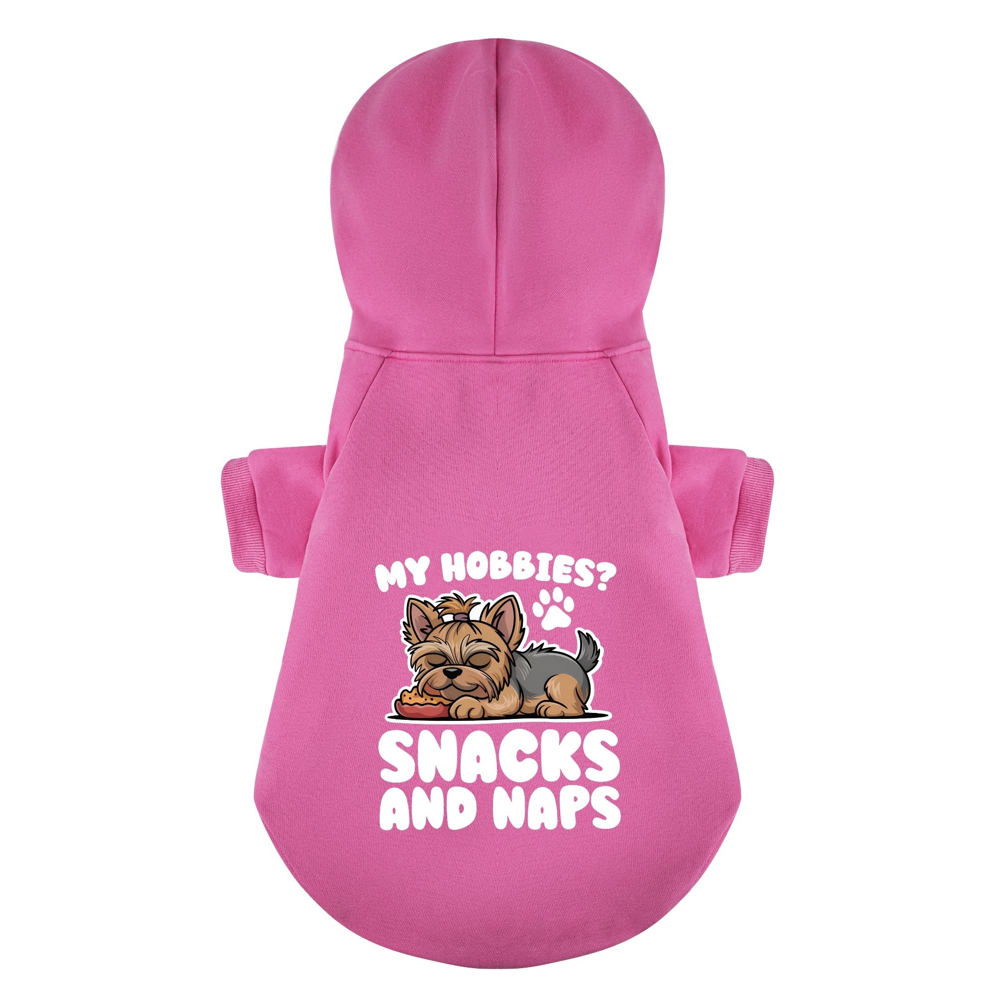 My hobbies? Snacks and naps - Yorkie Hoodie - Dog Clothes