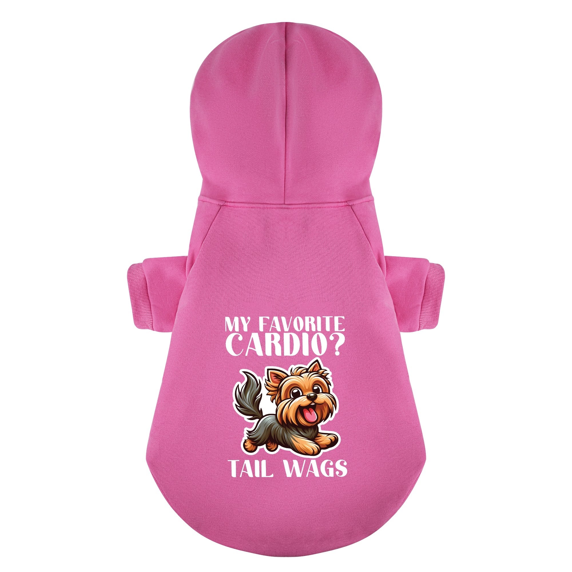 My favorite cardio? Tail wags - Yorkie Hoodie - Dog Clothes