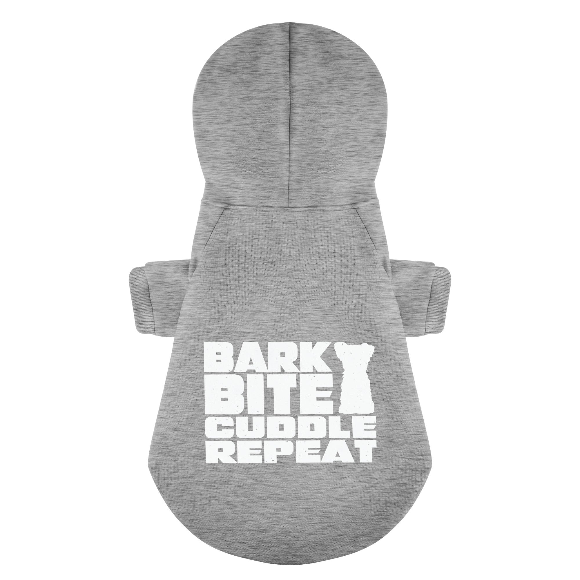 Bark. Bite. Cuddle. Repeat - Yorkie Hoodie - Dog Clothes