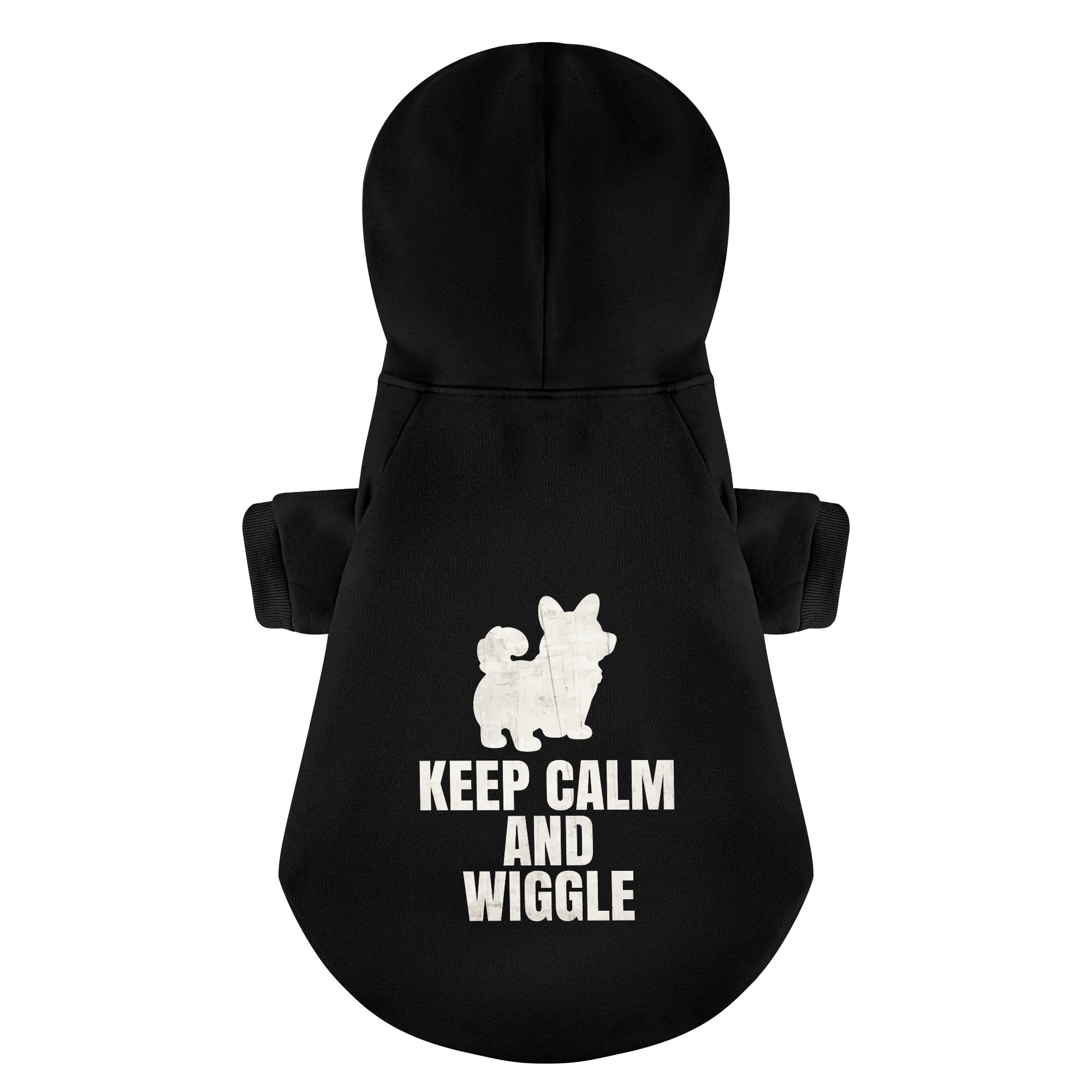 KEEP CALM AND WIGGLE - Corgi Hoodie - Dog Clothes