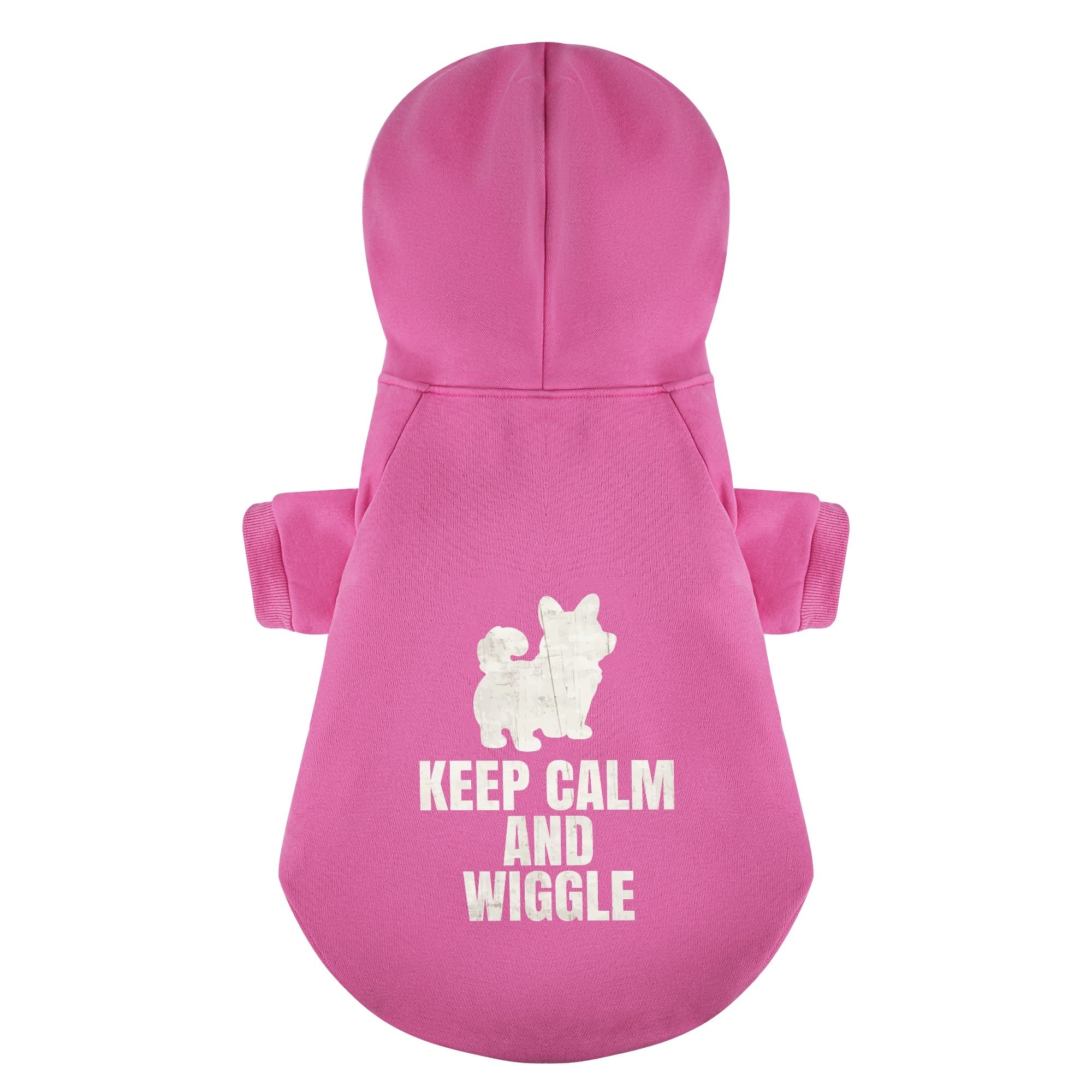 KEEP CALM AND WIGGLE - Corgi Hoodie - Dog Clothes