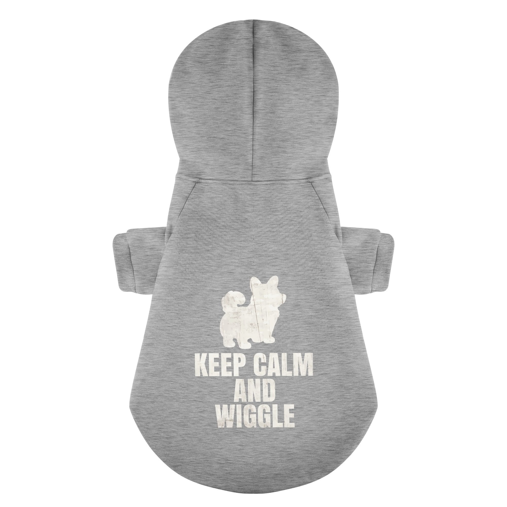 KEEP CALM AND WIGGLE - Corgi Hoodie - Dog Clothes