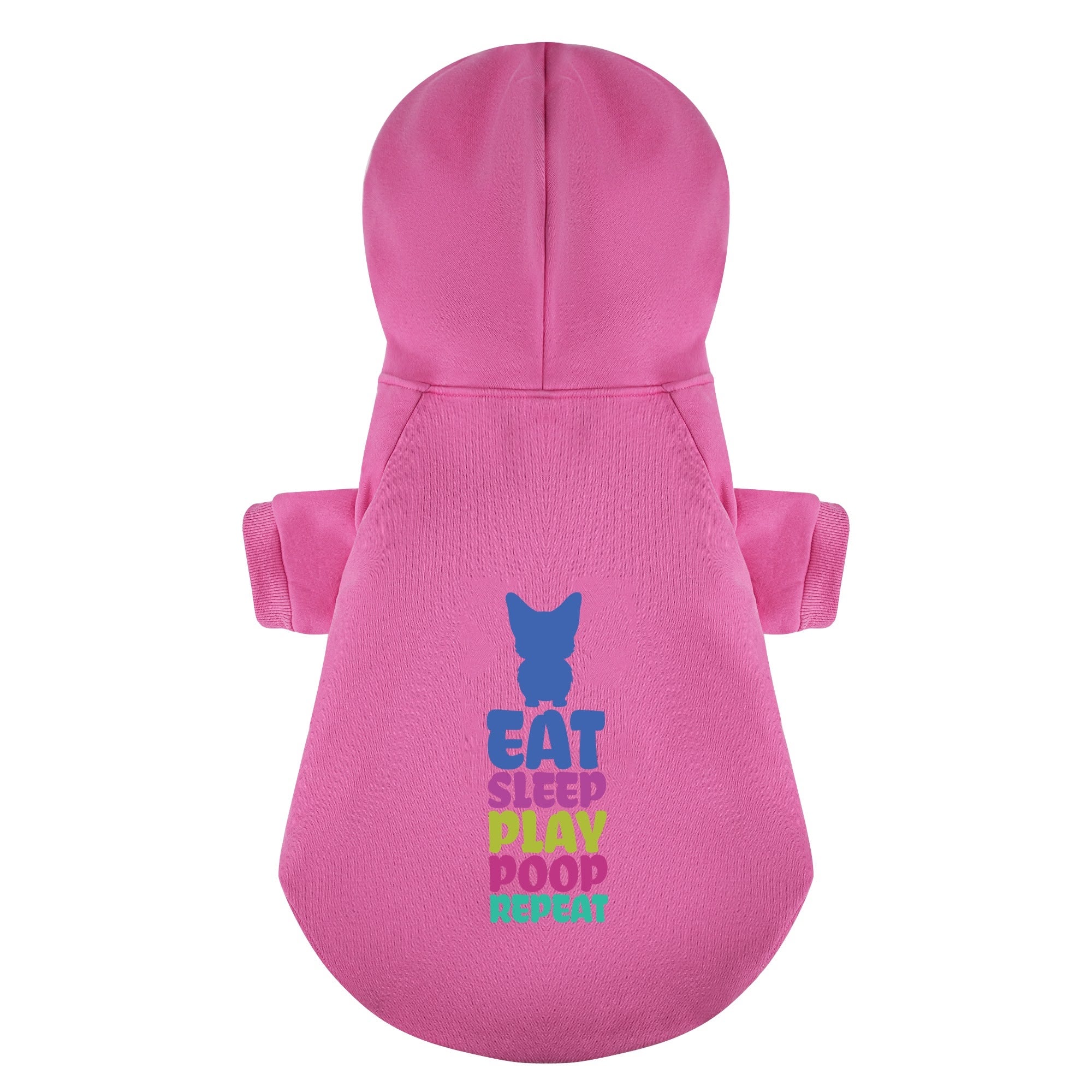 EAT, SLEEP, PLAY, POOP, REPEAT - Corgi Hoodie - Dog Clothes