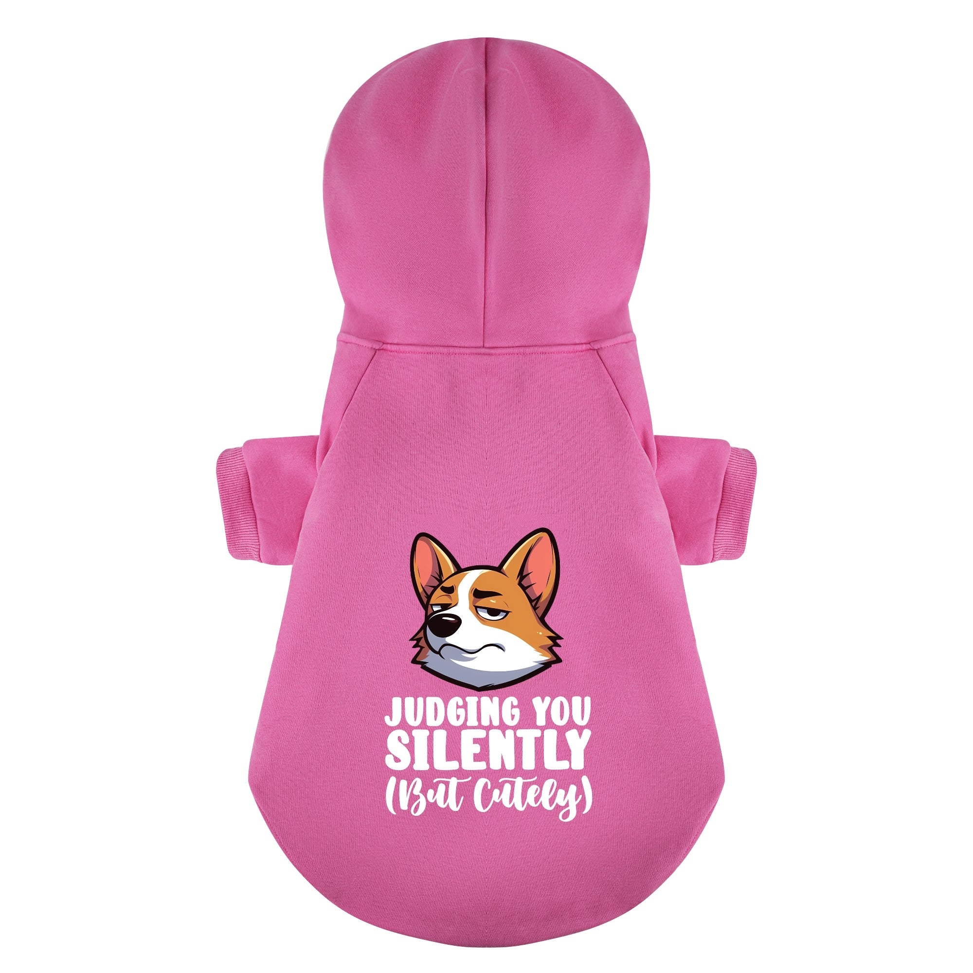 Judging you silently (but cutely) - Corgi Hoodie - Dog Clothes
