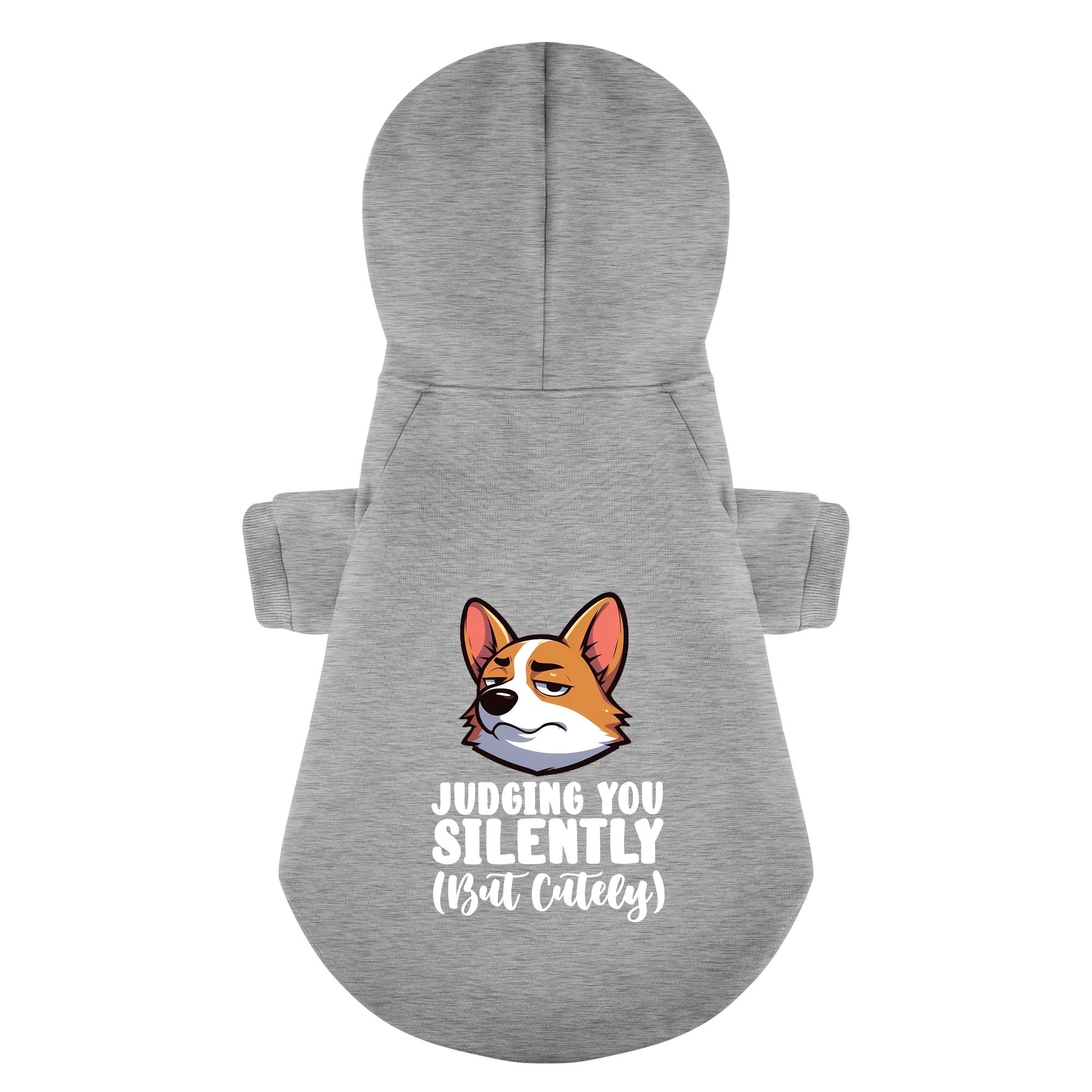 Judging you silently (but cutely) - Corgi Hoodie - Dog Clothes