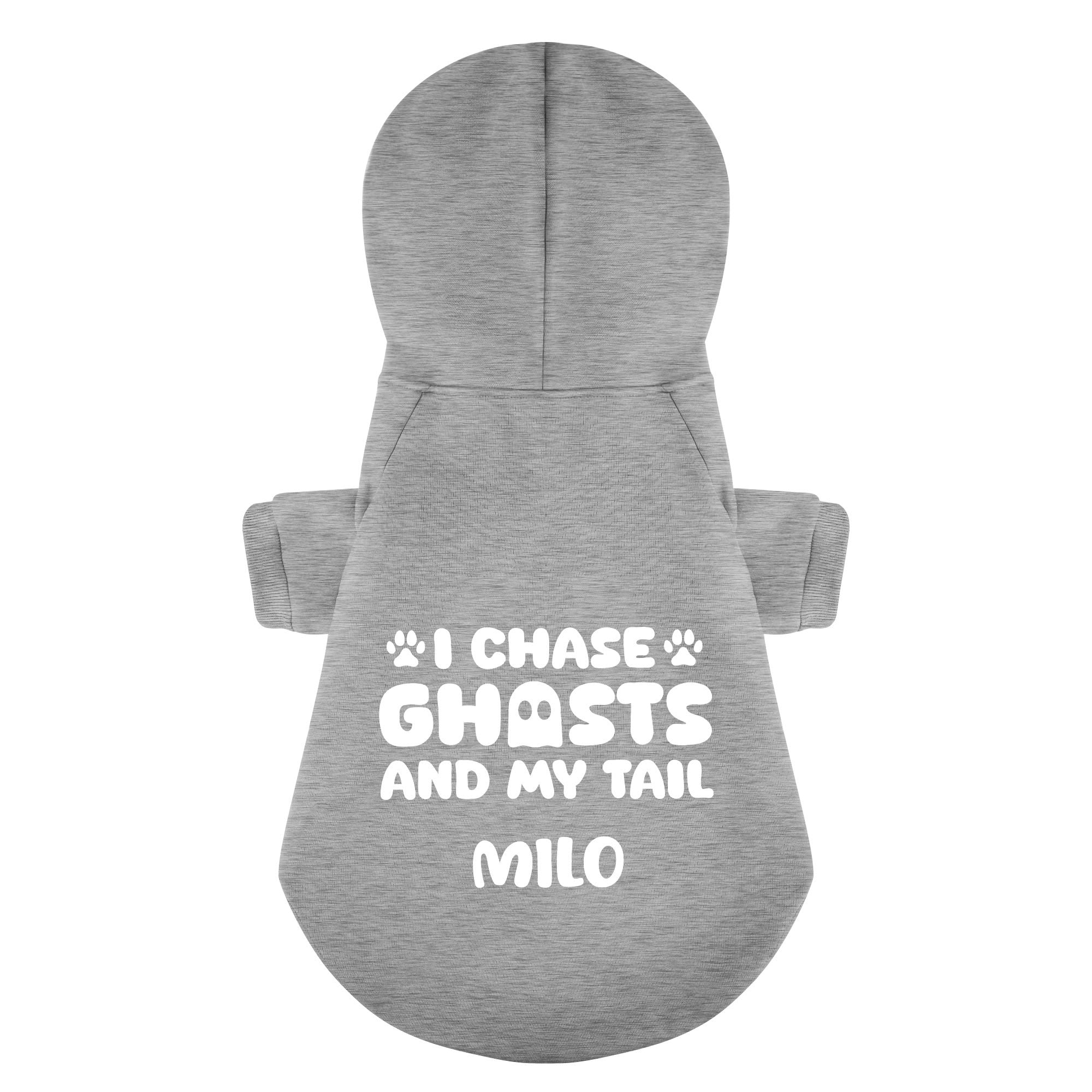 I Chase Ghosts (and my tail) - personalized hoodie with your dog name – dog hoodie – dog clothes