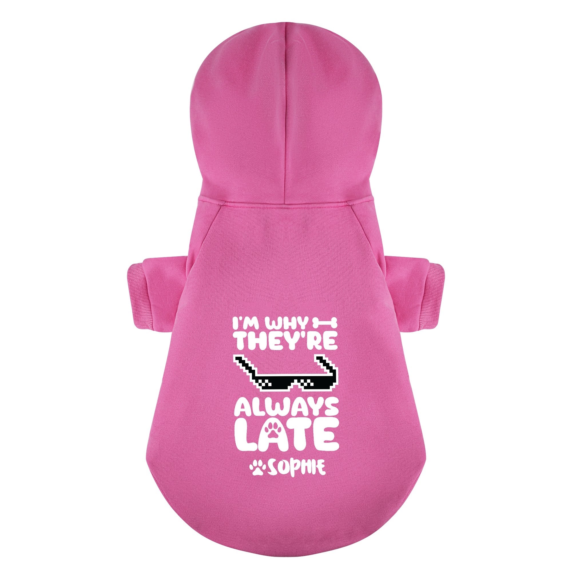 I’m Why They’re Always Late - personalized hoodie with your dog name – dog hoodie – dog clothes