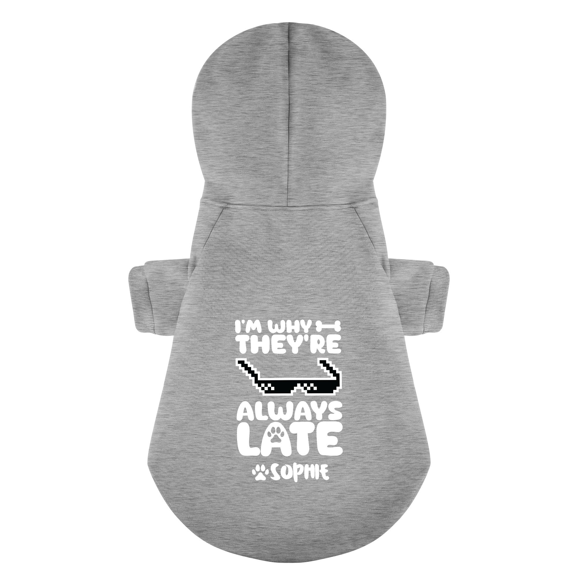 I’m Why They’re Always Late - personalized hoodie with your dog name – dog hoodie – dog clothes