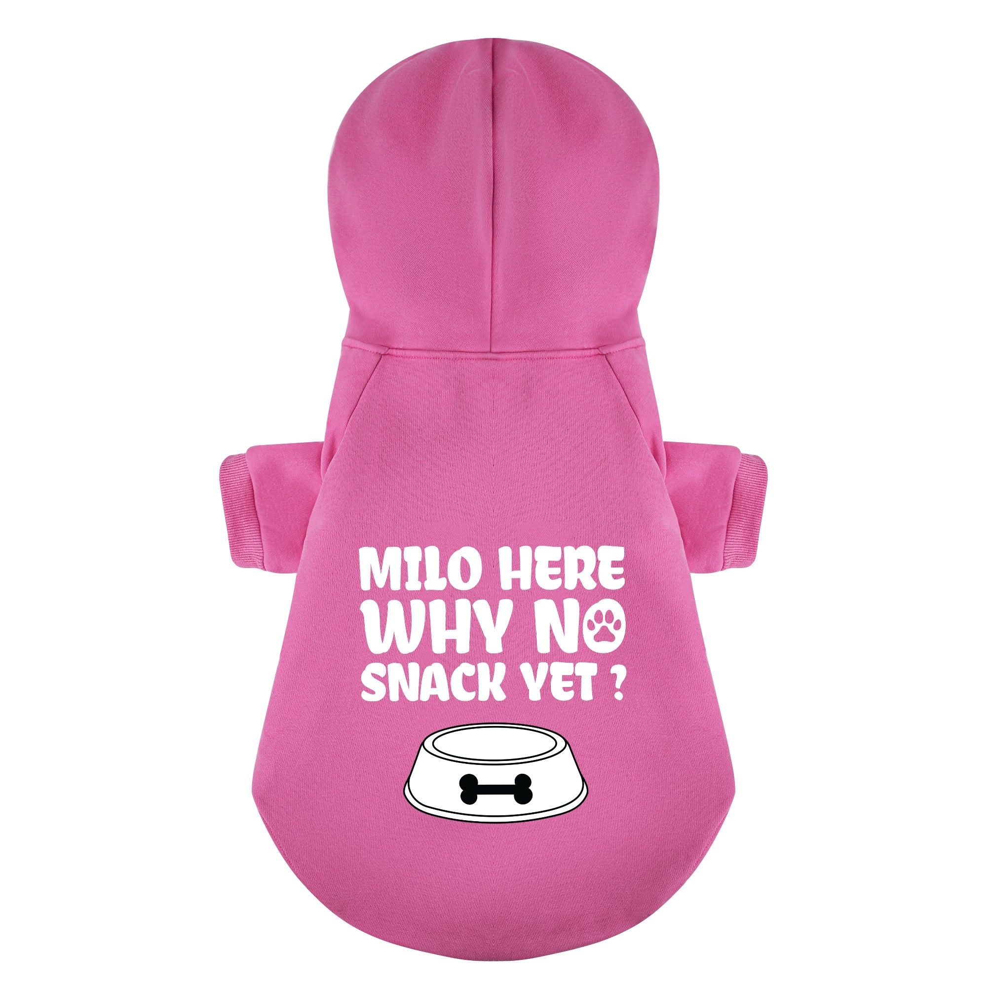 Milo  here... why no snack yet ? - personalized hoodie with your dog name – dog hoodie – dog clothes