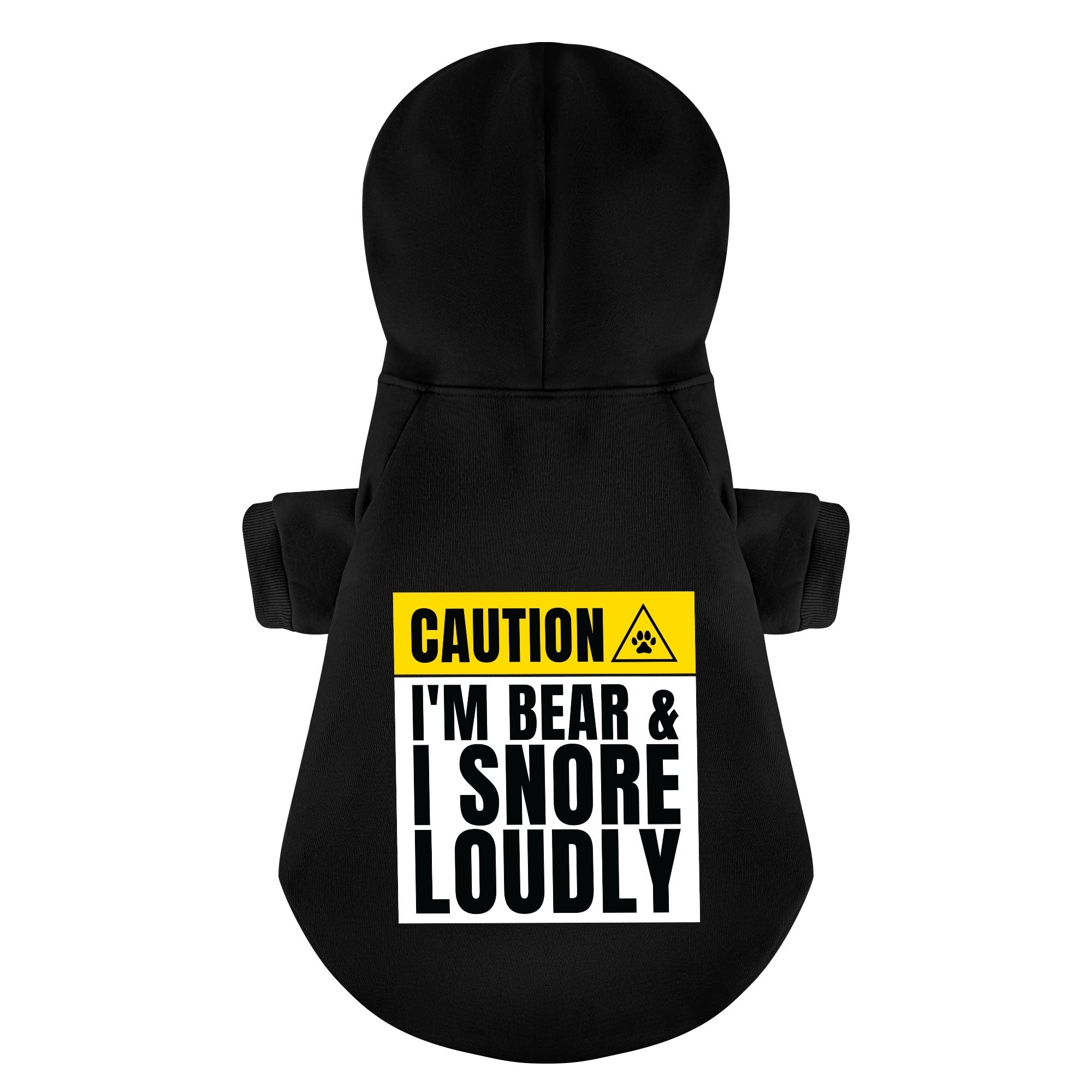 Caution I'm BEAR & I snore. Loudly - personalized hoodie with your dog name – dog hoodie – dog clothes