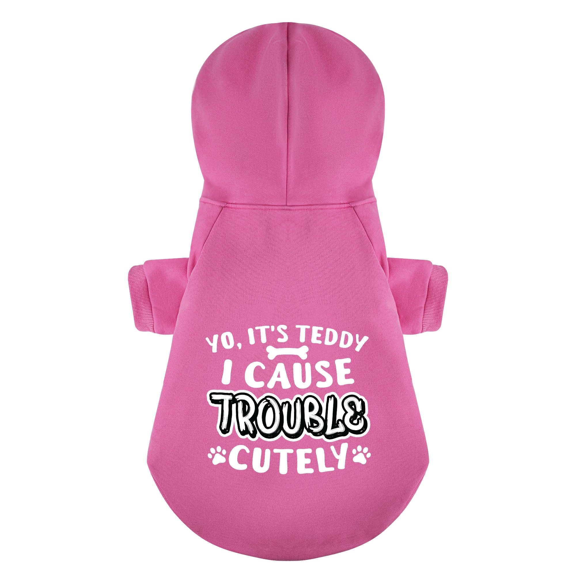 Yo, it’s Teddy. I cause trouble... cutely - personalized hoodie with your dog name – dog hoodie – dog clothes