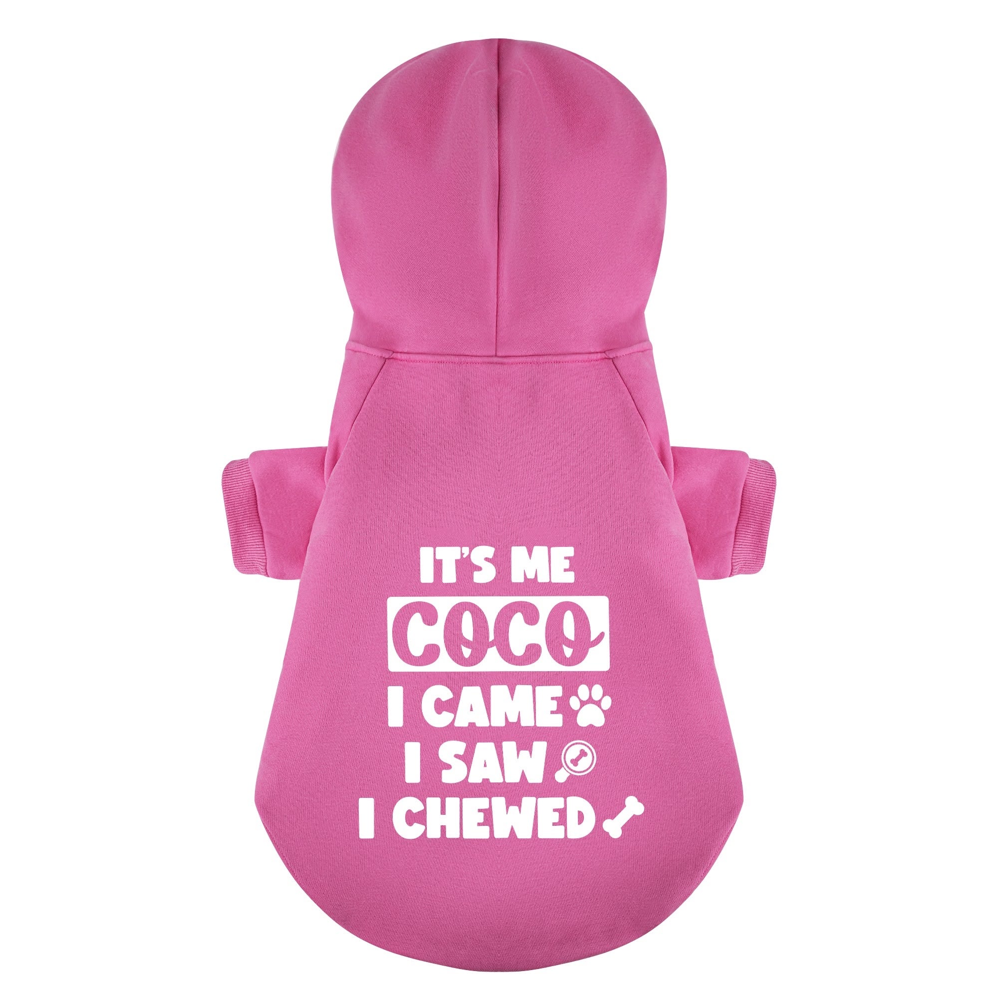 It’s me, coco. I came, I saw, I chewed- personalized hoodie with your dog name – dog hoodie – dog clothes