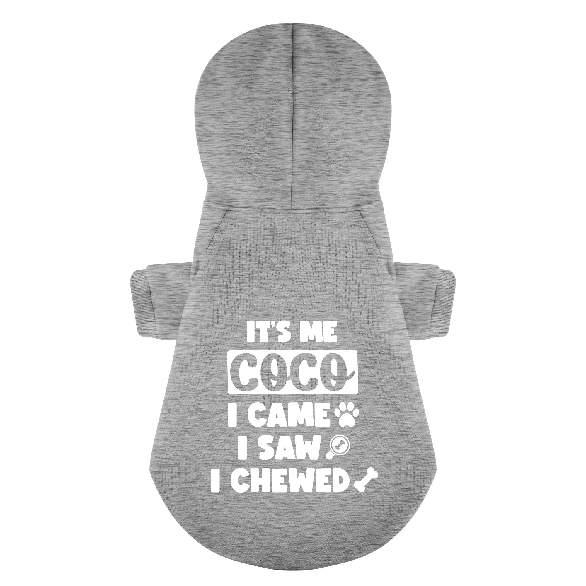 It’s me, coco. I came, I saw, I chewed- personalized hoodie with your dog name – dog hoodie – dog clothes
