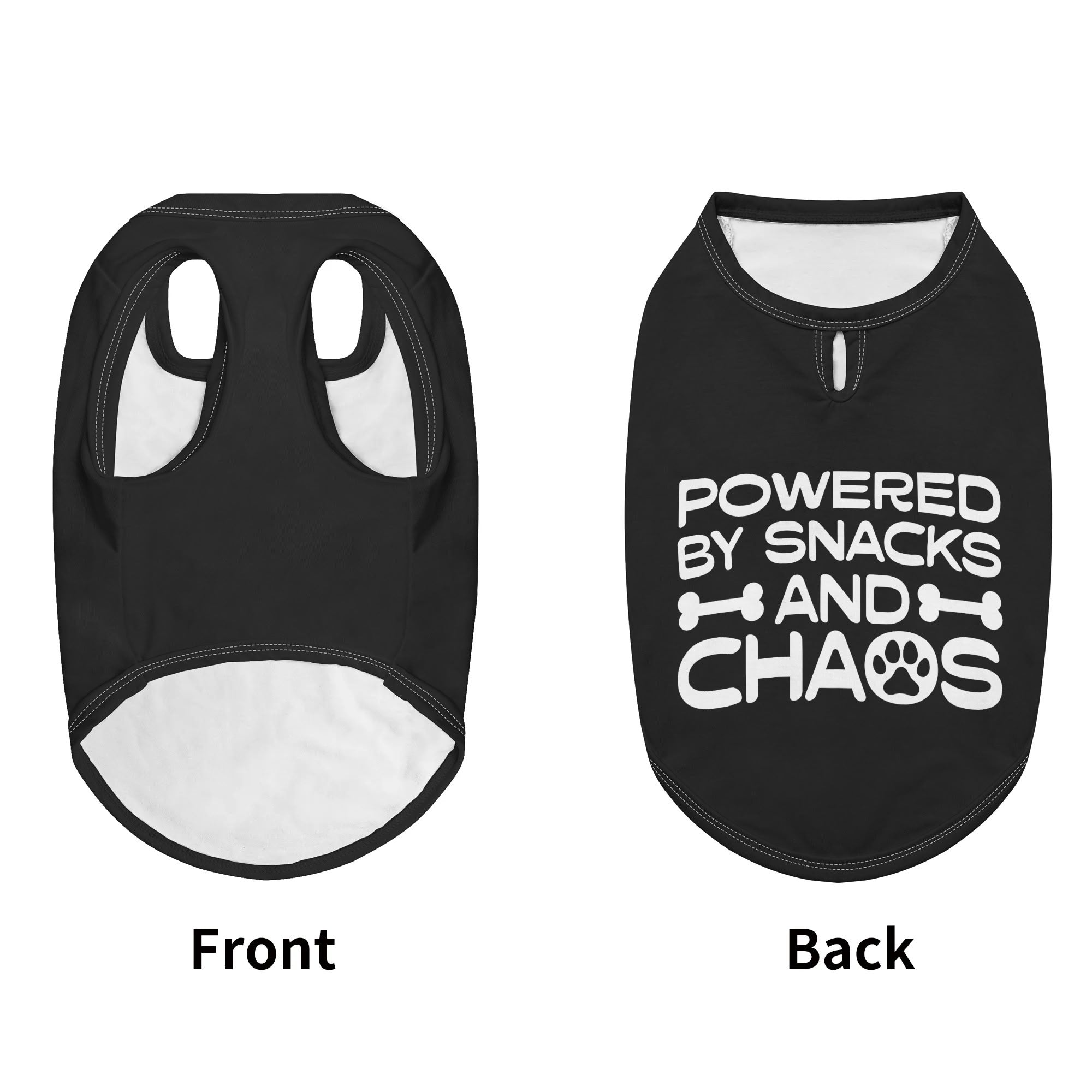 Powered by snacks and chaos – Dog Shirt