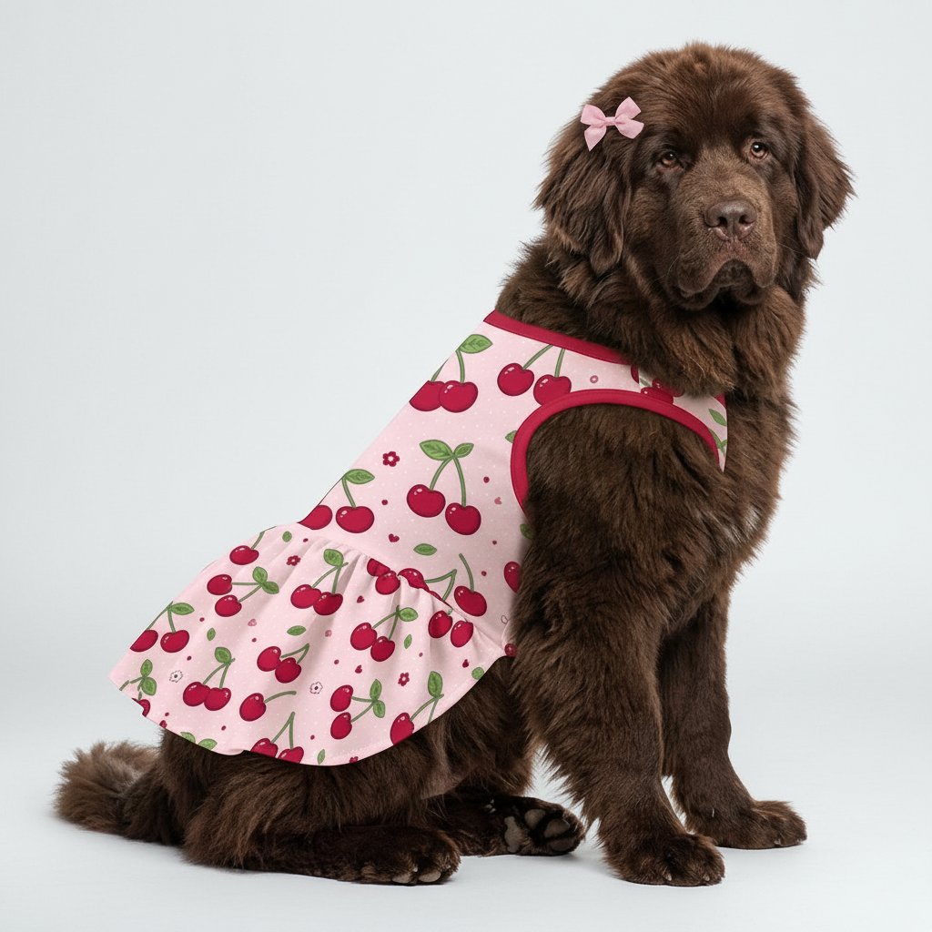 Sweet Cherry Large Dog Ruffle Dog Dress