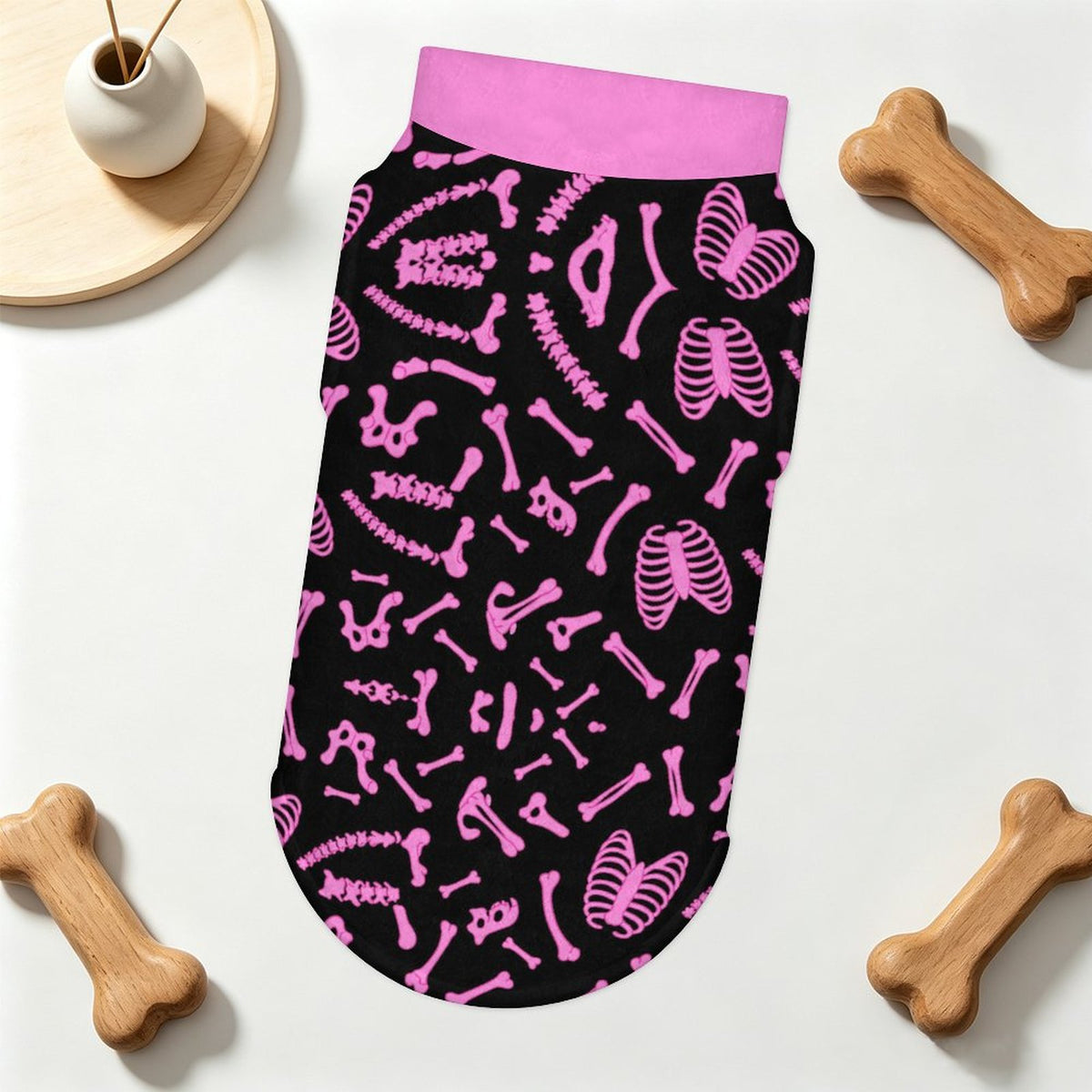 Pink Skeleton Small Dog Fleece Vest