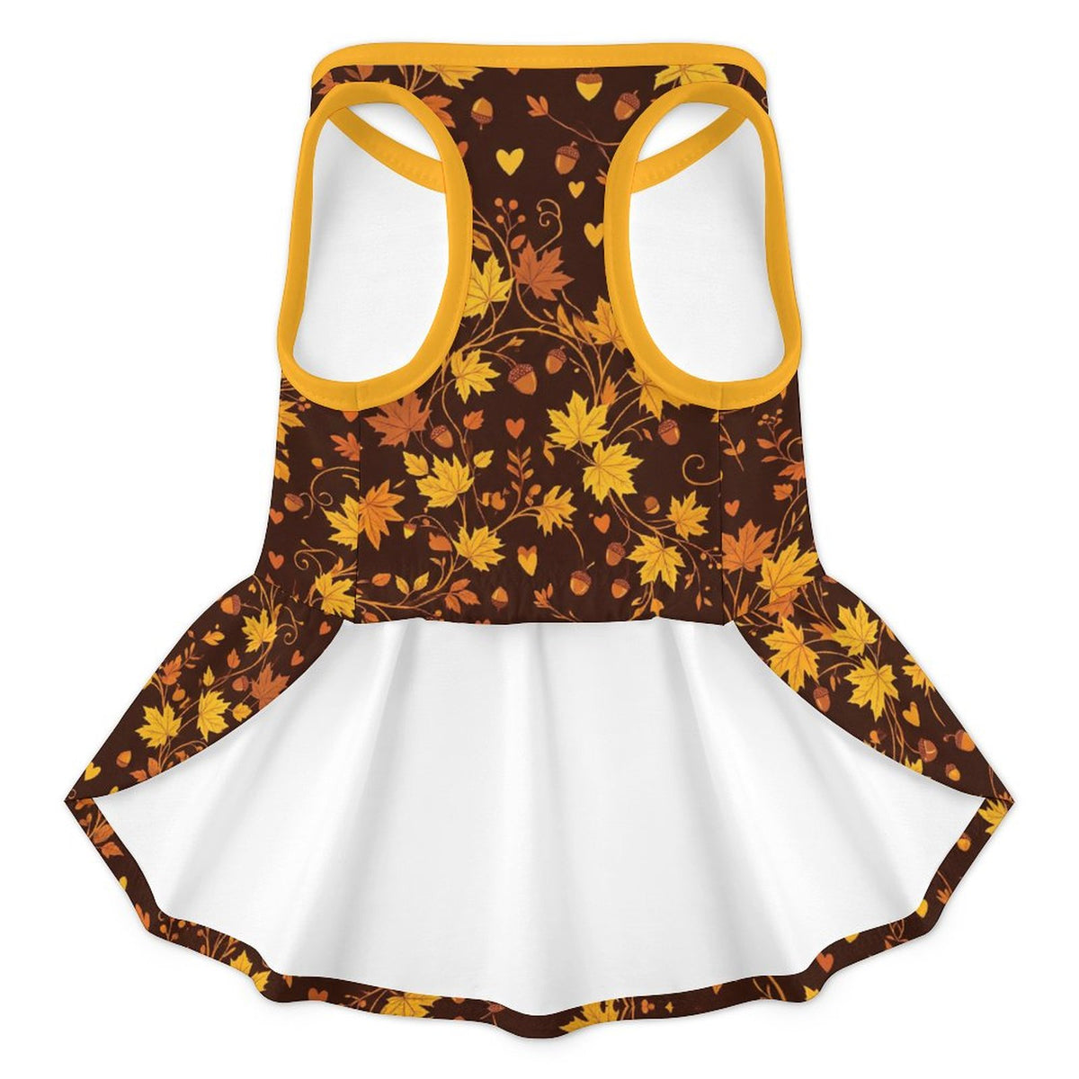 Autumn Maple Leaves Large Dog Ruffle Dog Dress