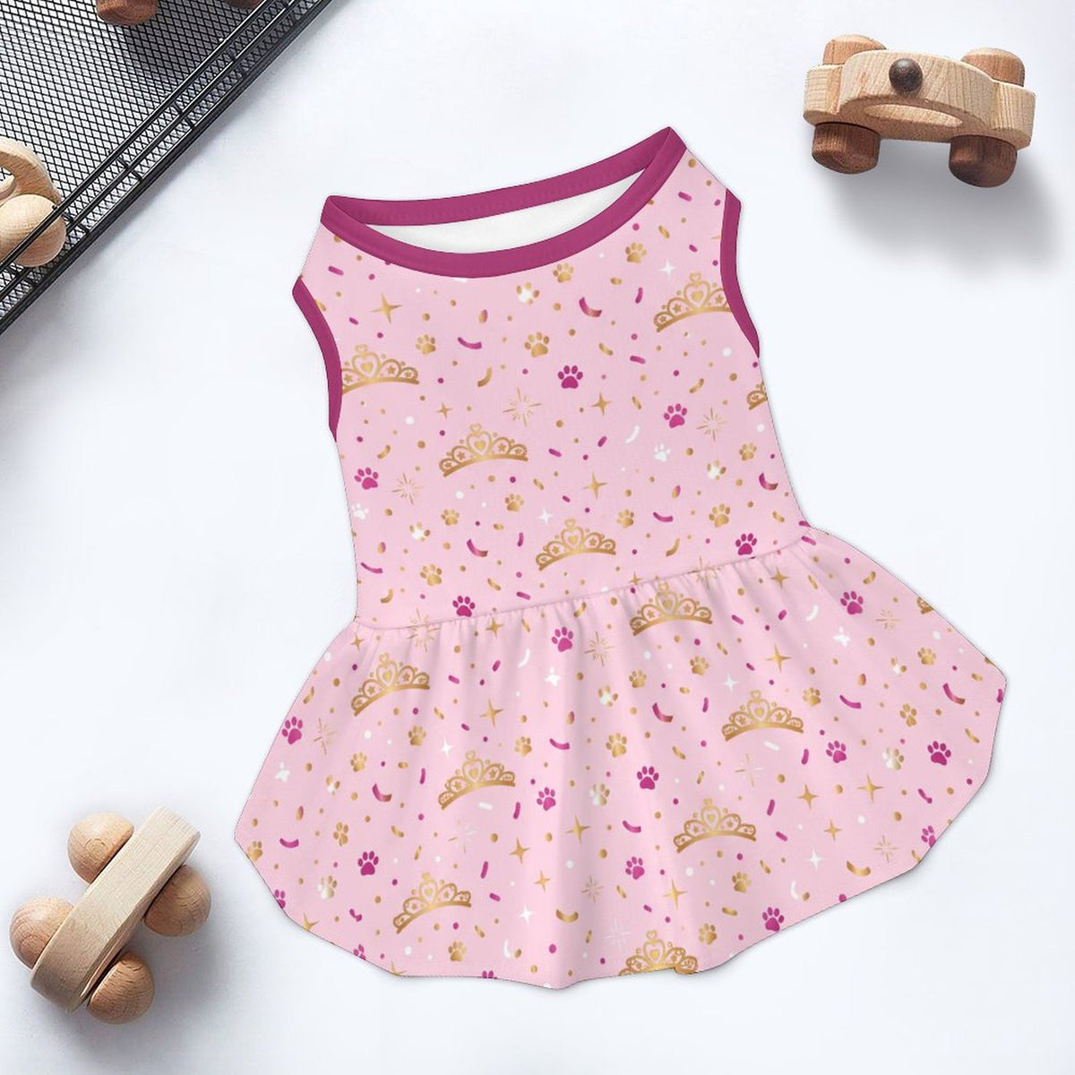 Princess Crown Paw Large Dog Ruffle Dog Dress