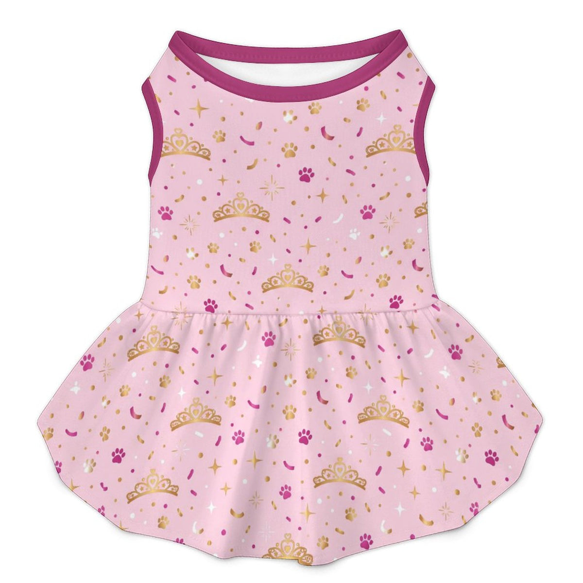 Princess Crown Paw Large Dog Ruffle Dog Dress